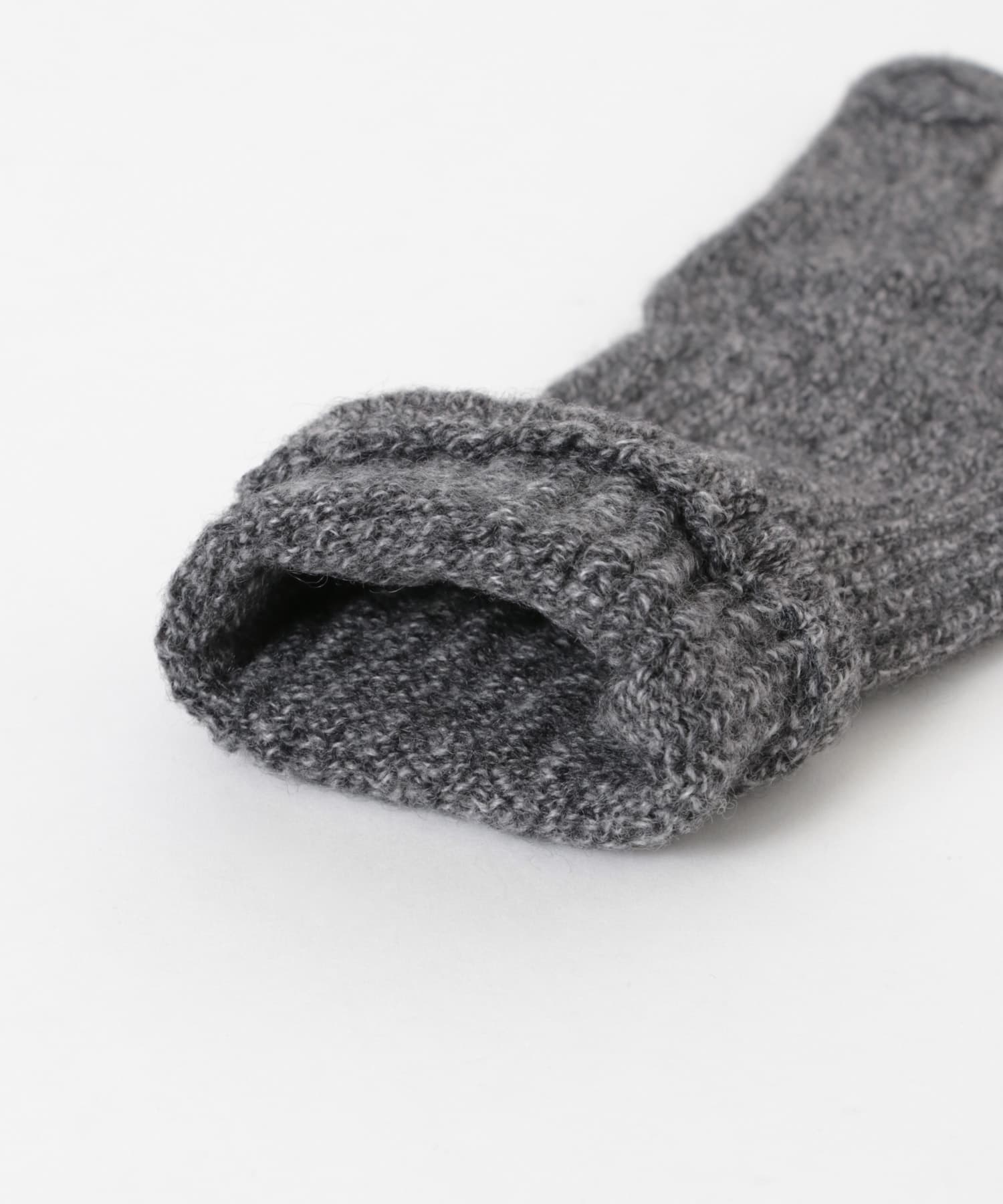 William Brunton Hand Knits　long rib cuff Glove Black MIX -