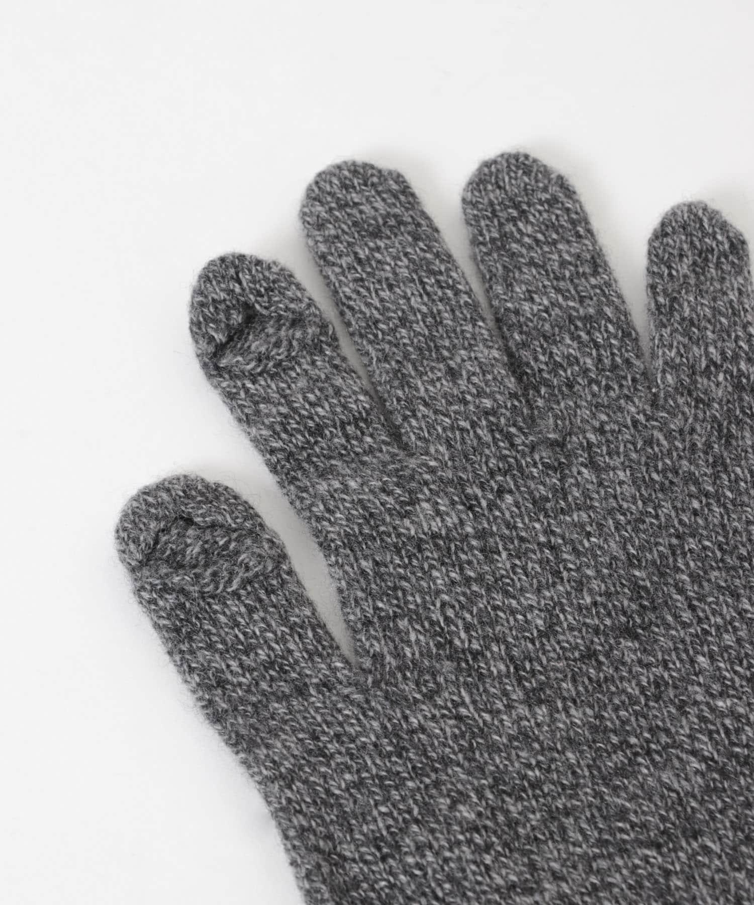 William Brunton Hand Knits　long rib cuff Glove Black MIX -