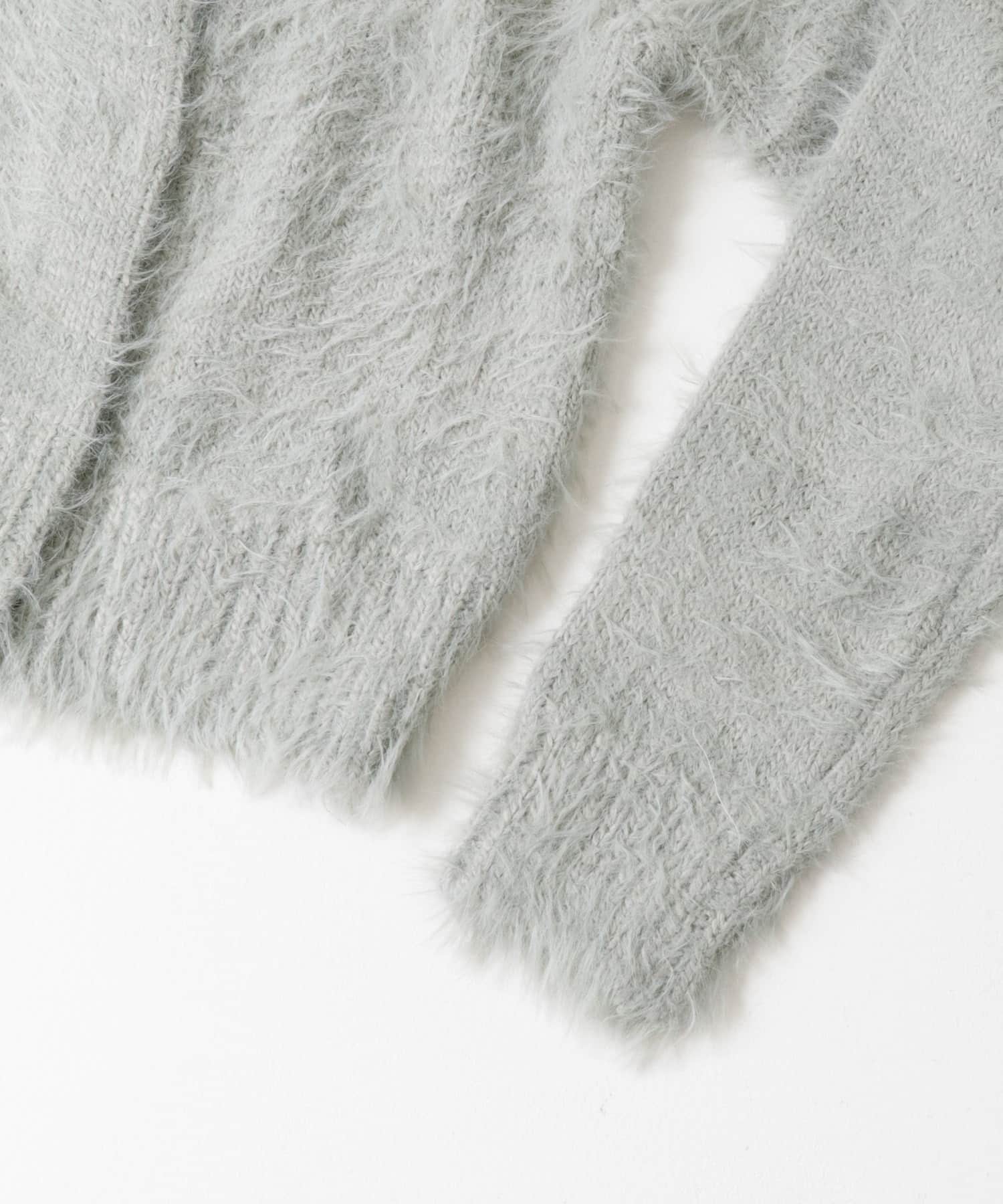 AMOMENTO　SHAGGY KNIT CARDIGAN LIGHT MINT 0