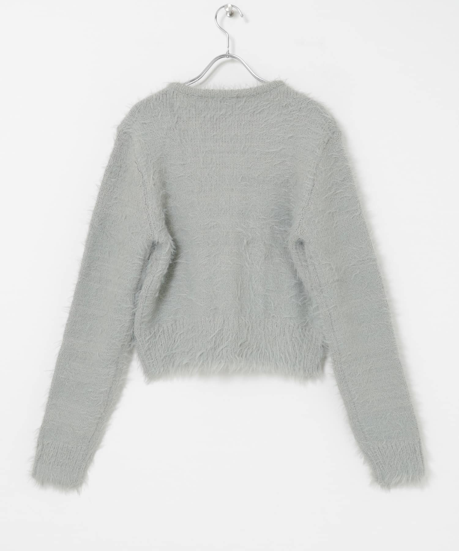 AMOMENTO　SHAGGY KNIT CARDIGAN LIGHT MINT 0