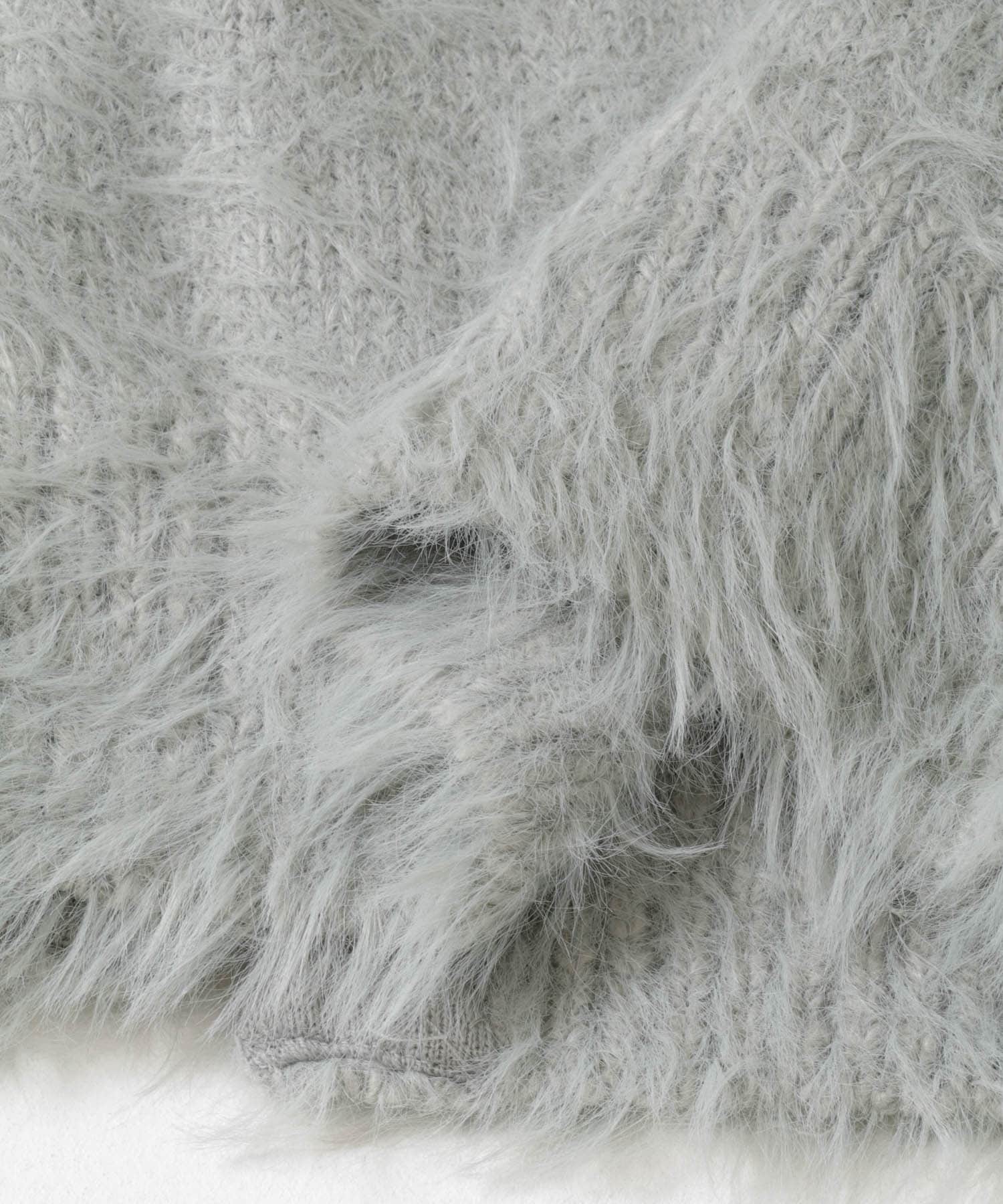 AMOMENTO　SHAGGY KNIT CARDIGAN LIGHT MINT 0