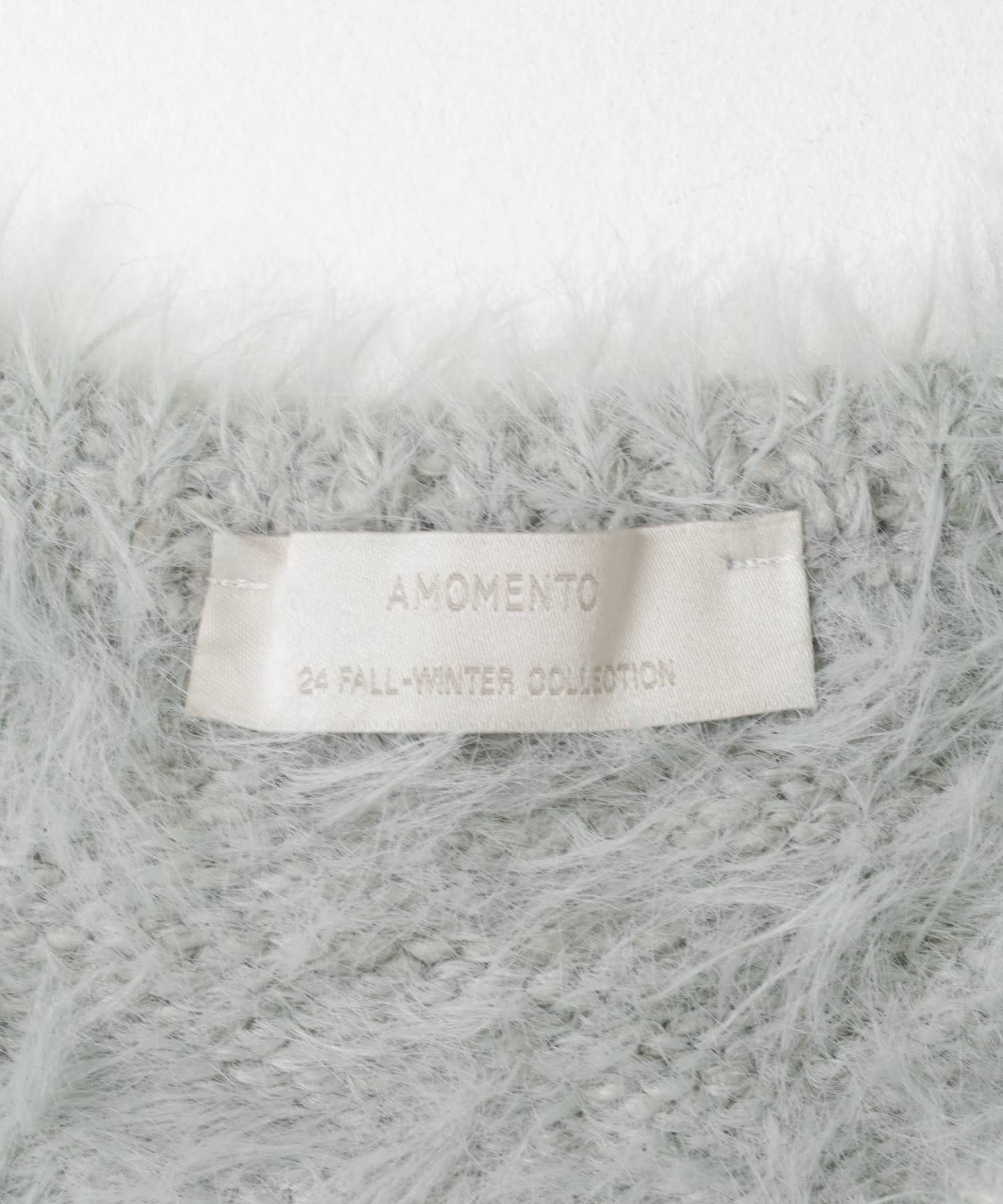 AMOMENTO　SHAGGY KNIT CARDIGAN LIGHT MINT 0