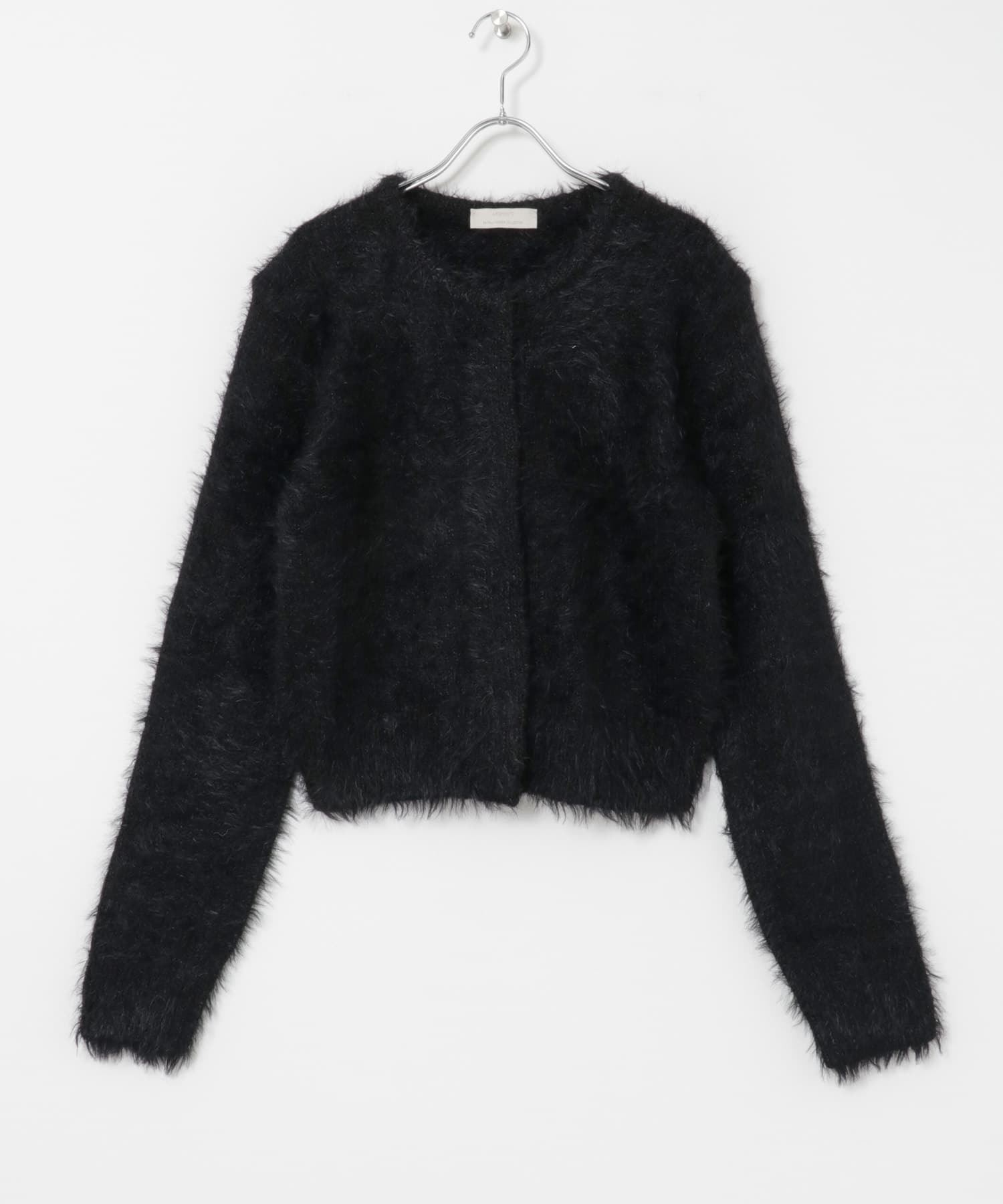 AMOMENTO　SHAGGY KNIT CARDIGAN BLACK 0