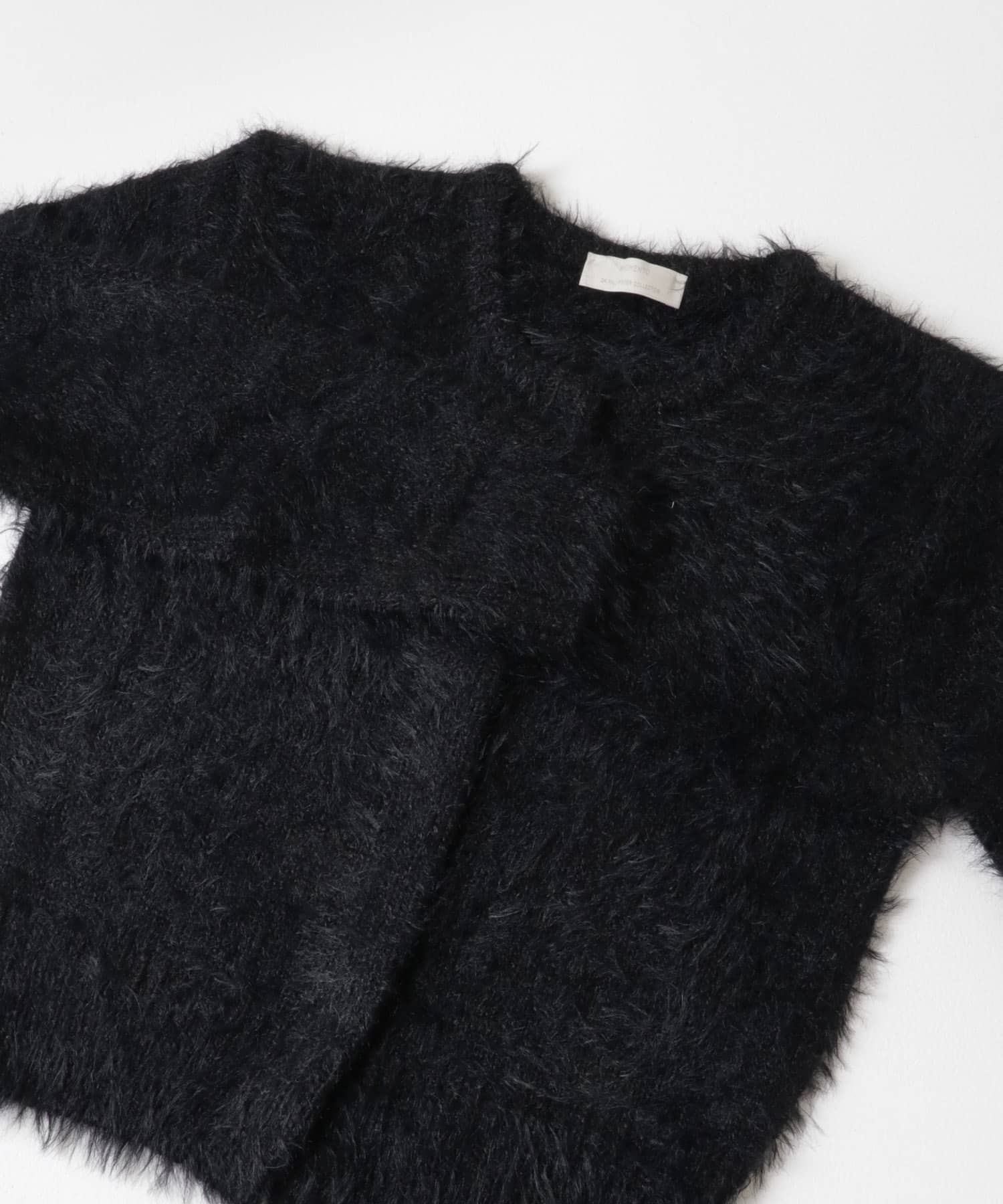 AMOMENTO　SHAGGY KNIT CARDIGAN BLACK 0