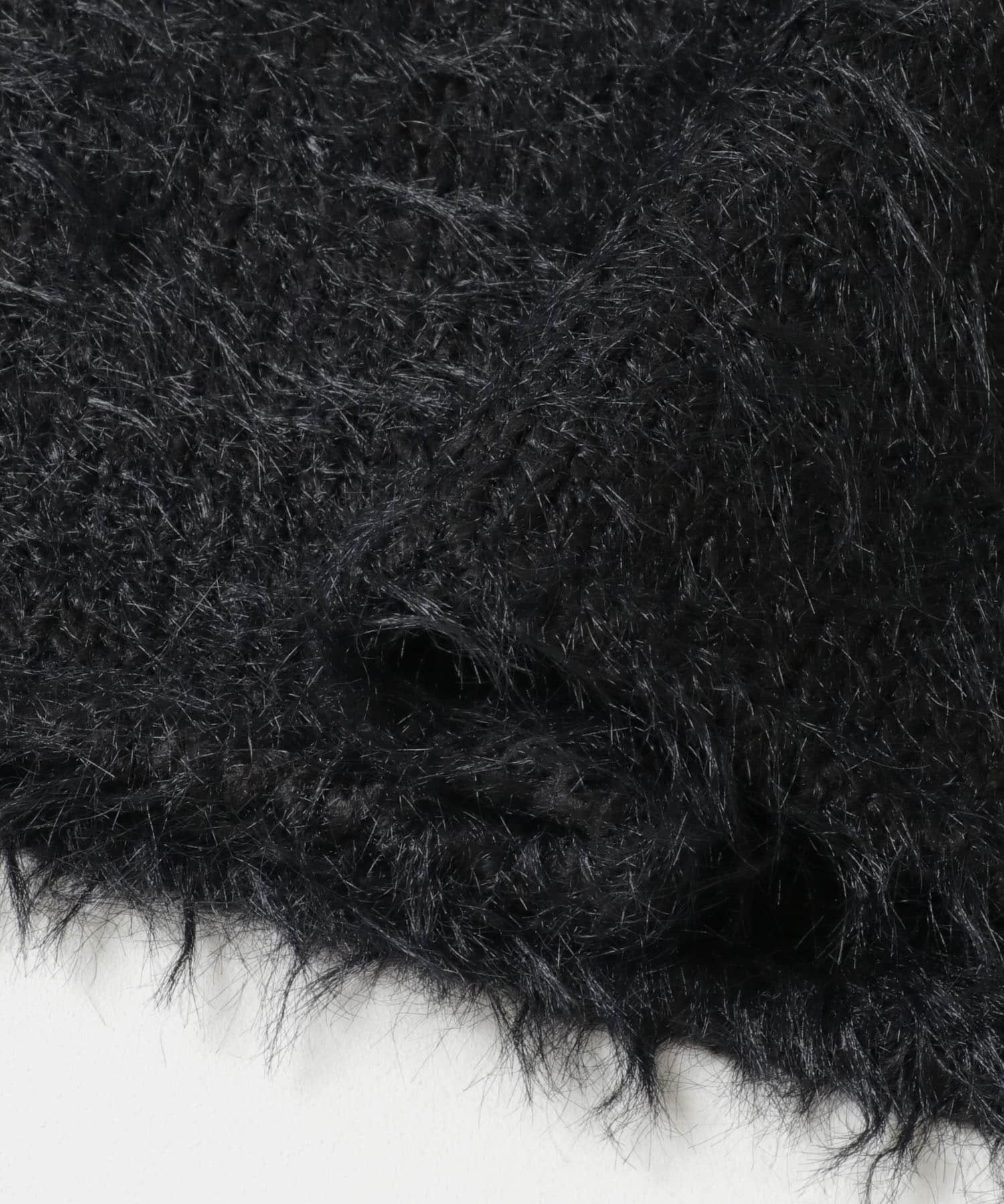 AMOMENTO　SHAGGY KNIT DRESS BLACK 0