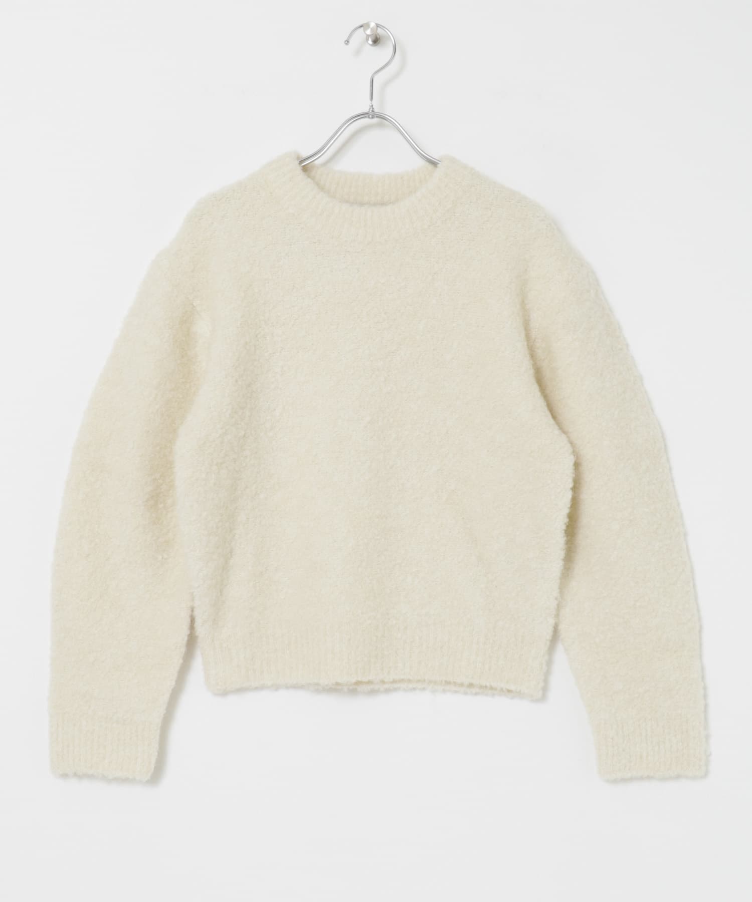 AMOMENTO　MIX BOUCLE CROP KNIT