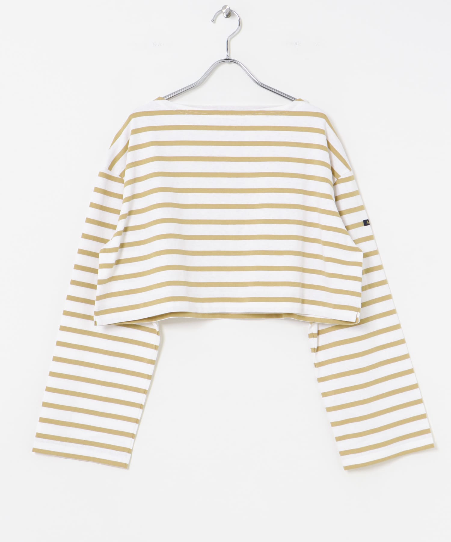 『WEB/一部店舗限定』『別注』Le minor×UR　Border cropped Tee Bla/beige FREE