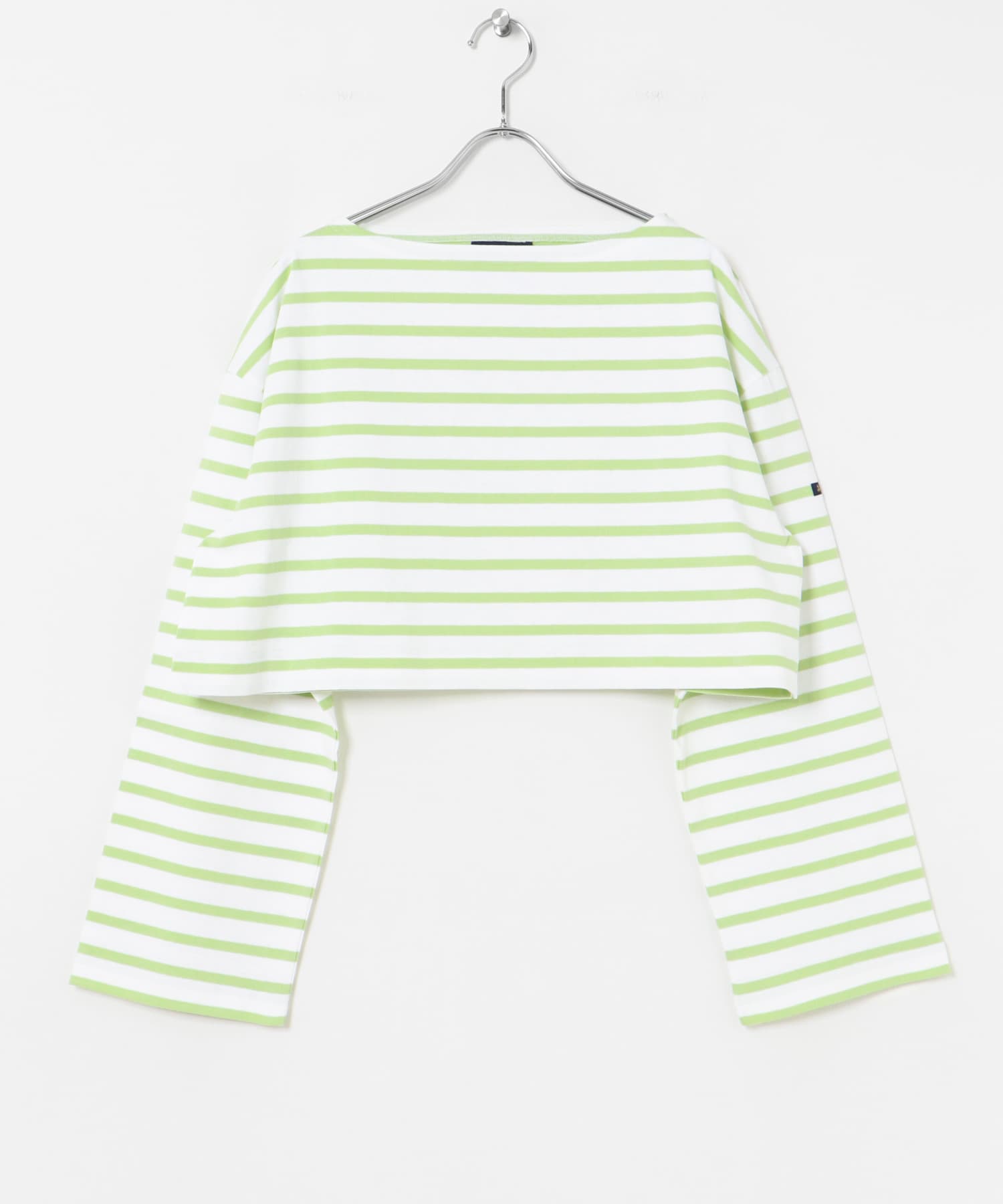 『WEB/一部店舗限定』『別注』Le minor×UR　Border cropped Tee Bla/lime FREE