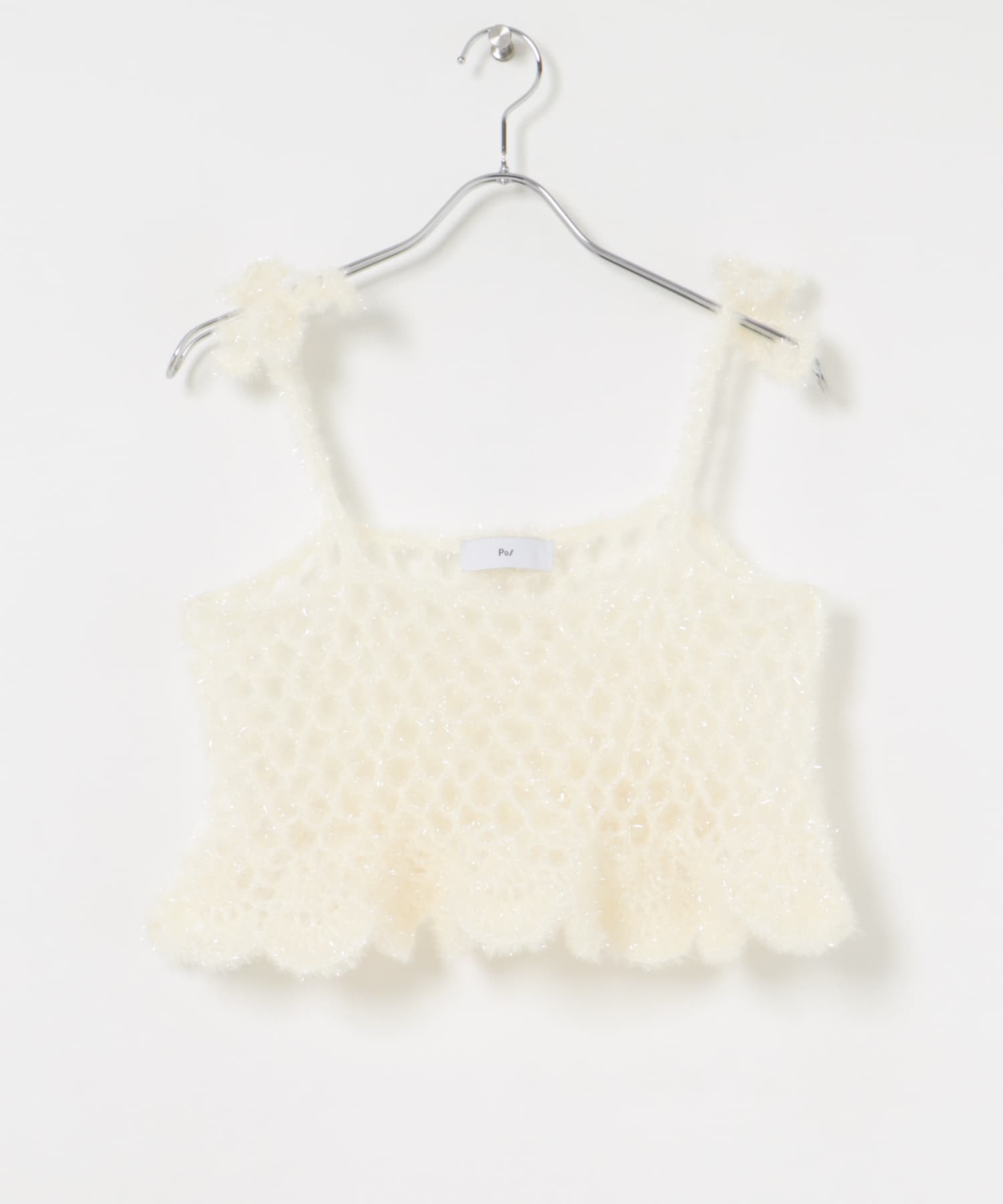 Po/　hand knit camisole white FREE