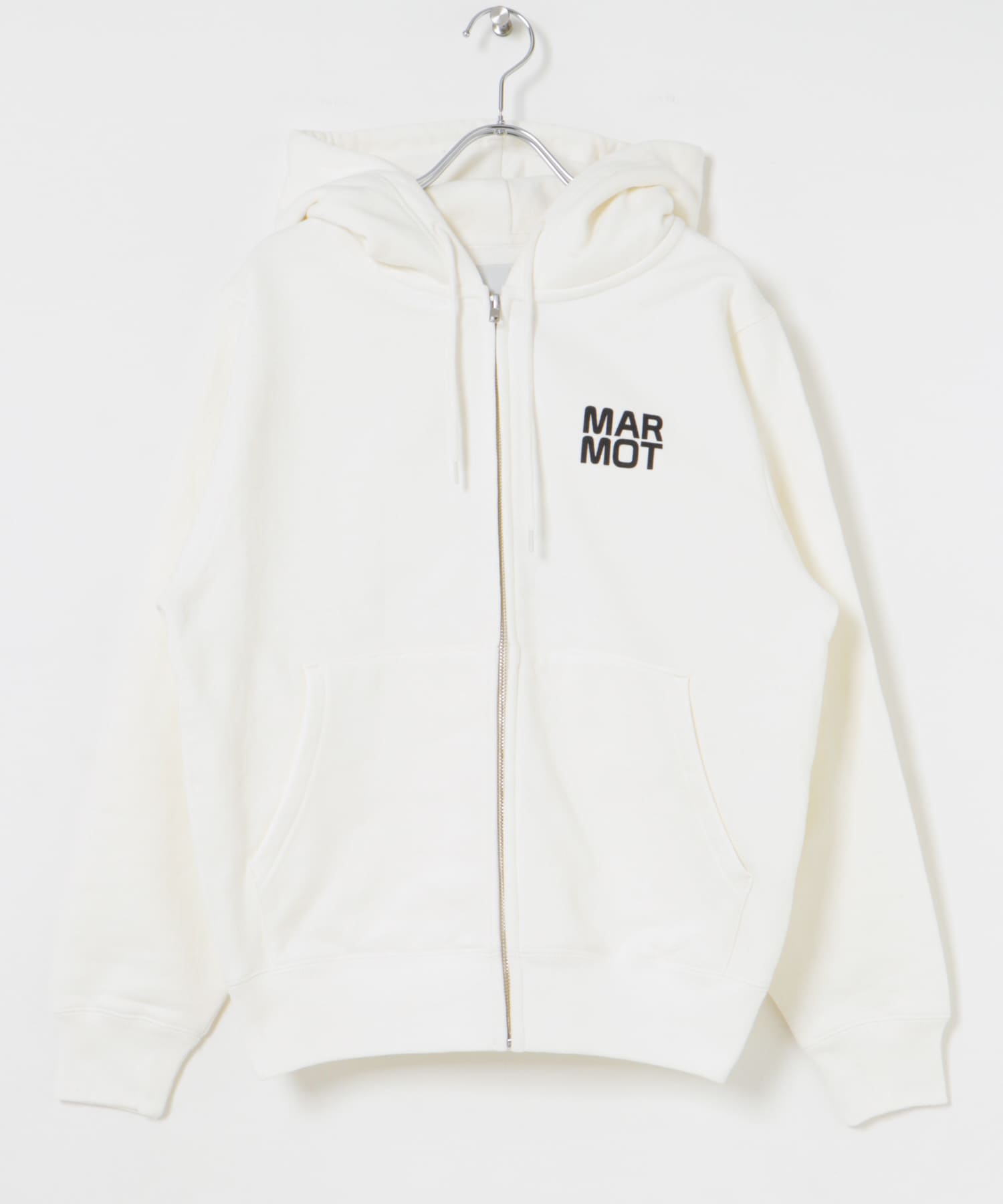 MARMOT CAPITAL　LOGO ZIP UP HOODIE WHITE S