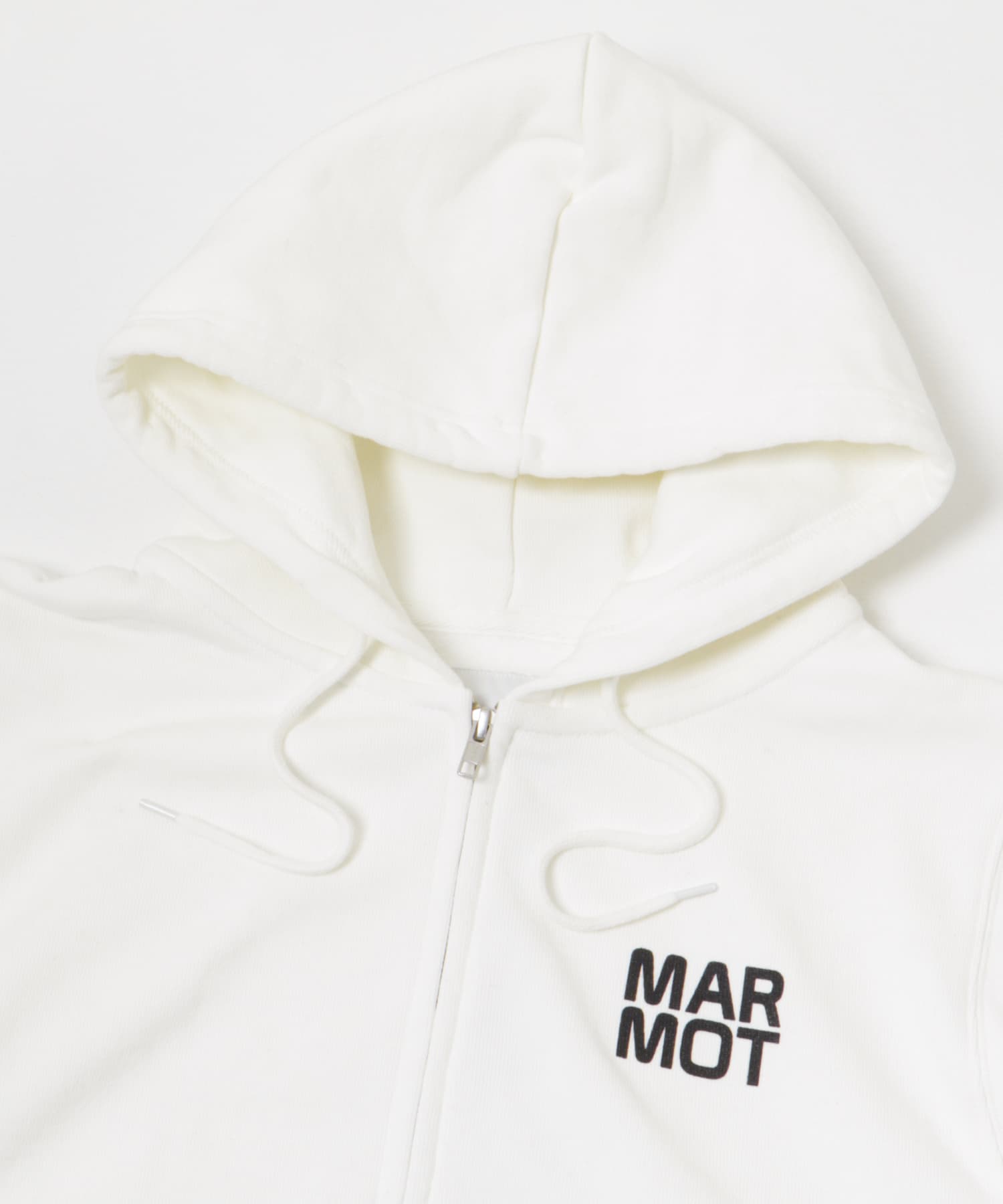MARMOT CAPITAL　LOGO ZIP UP HOODIE WHITE S
