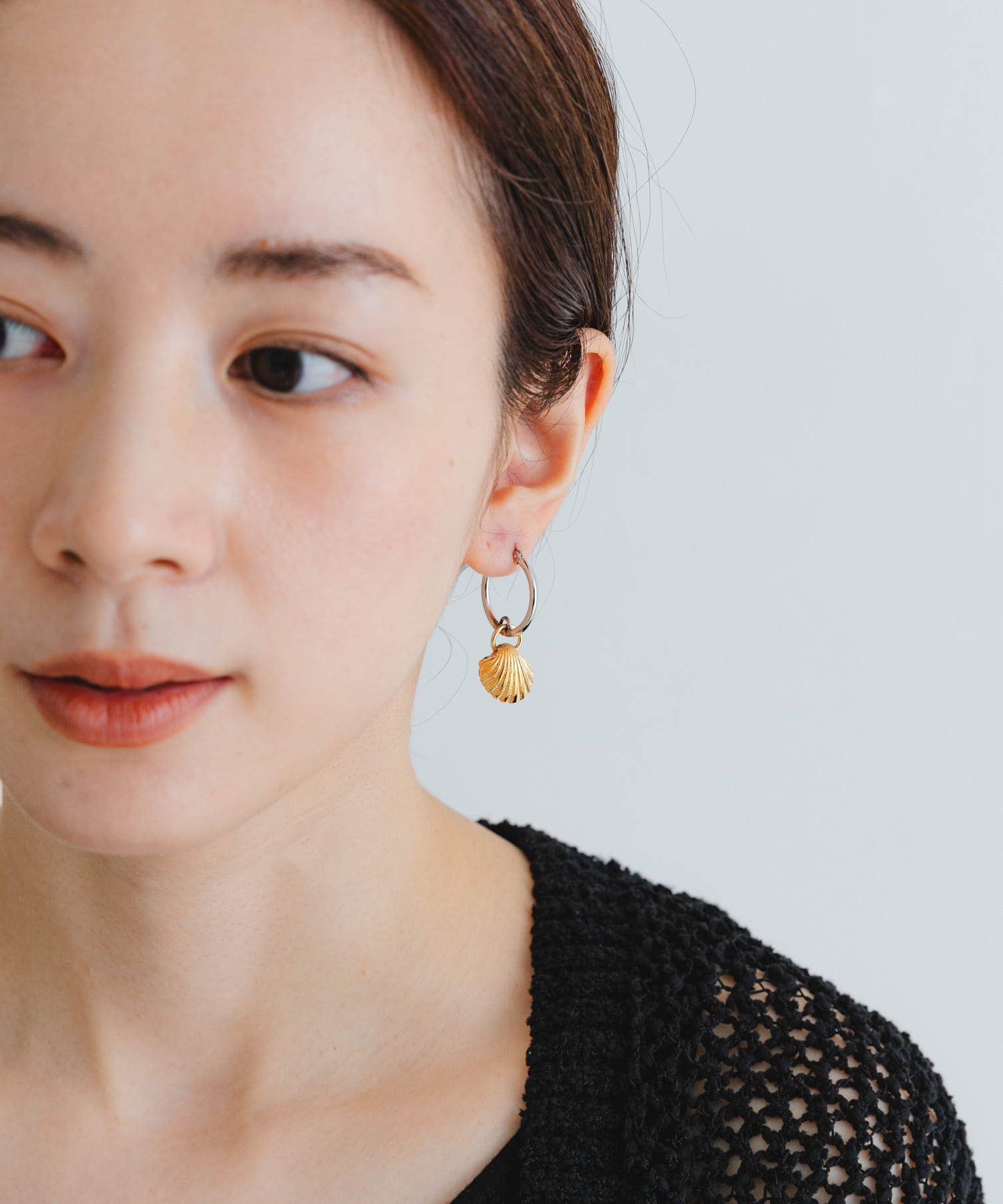 gren by M　ヴィンテージシェルフープピアス SLVGLD one