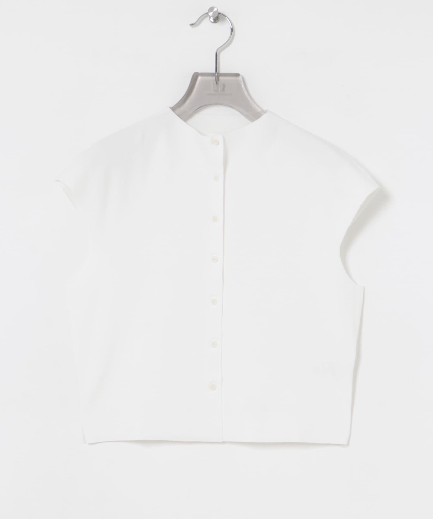 AMOMENTO　WHOLEGARMENT CAP SLEEVE CARDIGAN WHITE 0
