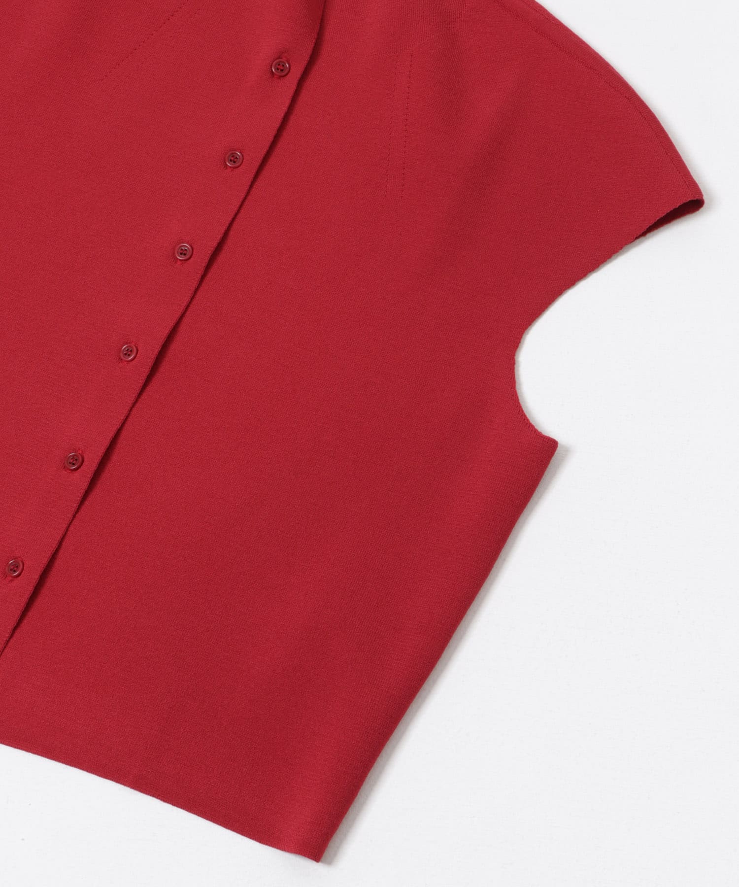 AMOMENTO　WHOLEGARMENT CAP SLEEVE CARDIGAN RED 0