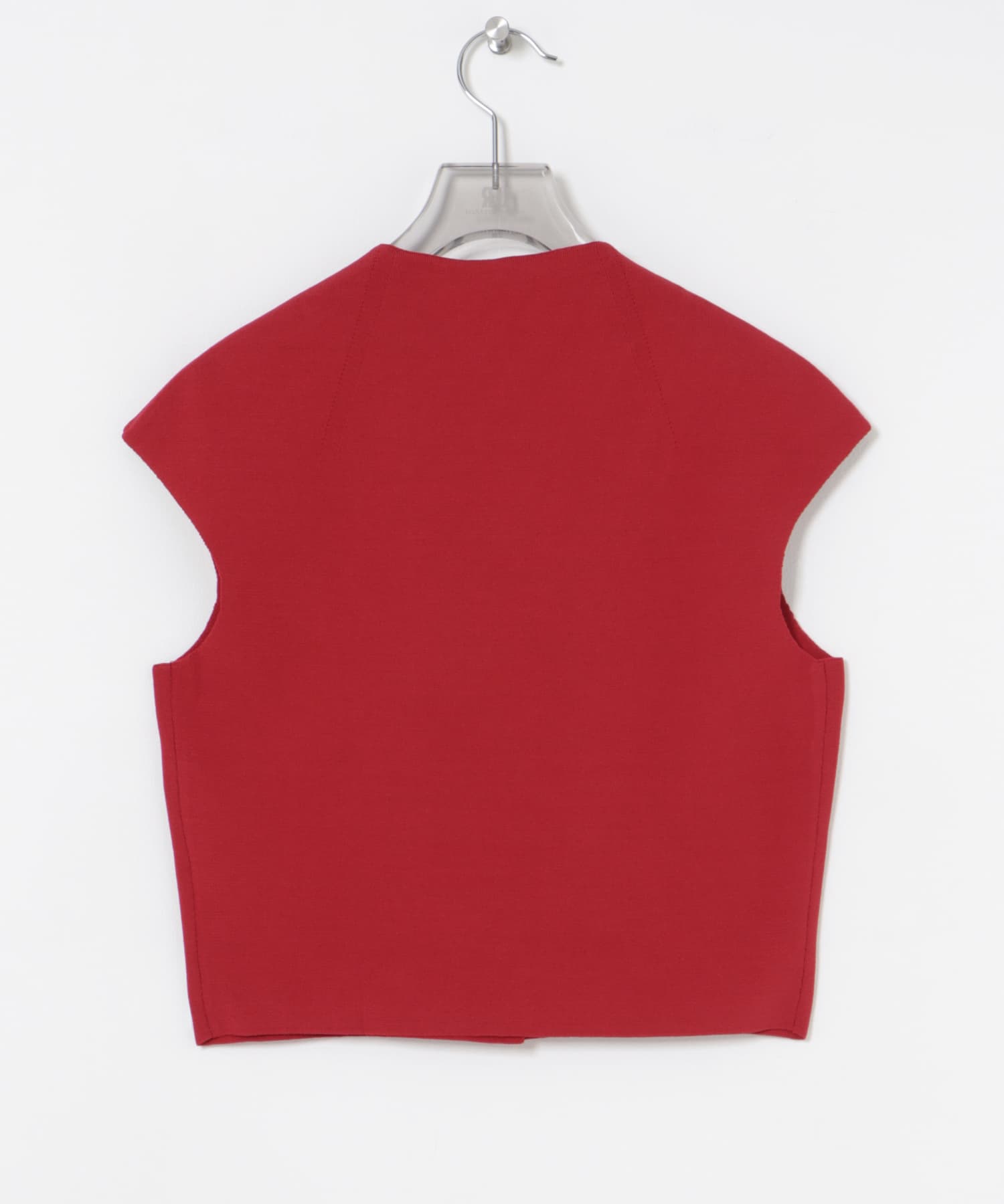 AMOMENTO　WHOLEGARMENT CAP SLEEVE CARDIGAN RED 0