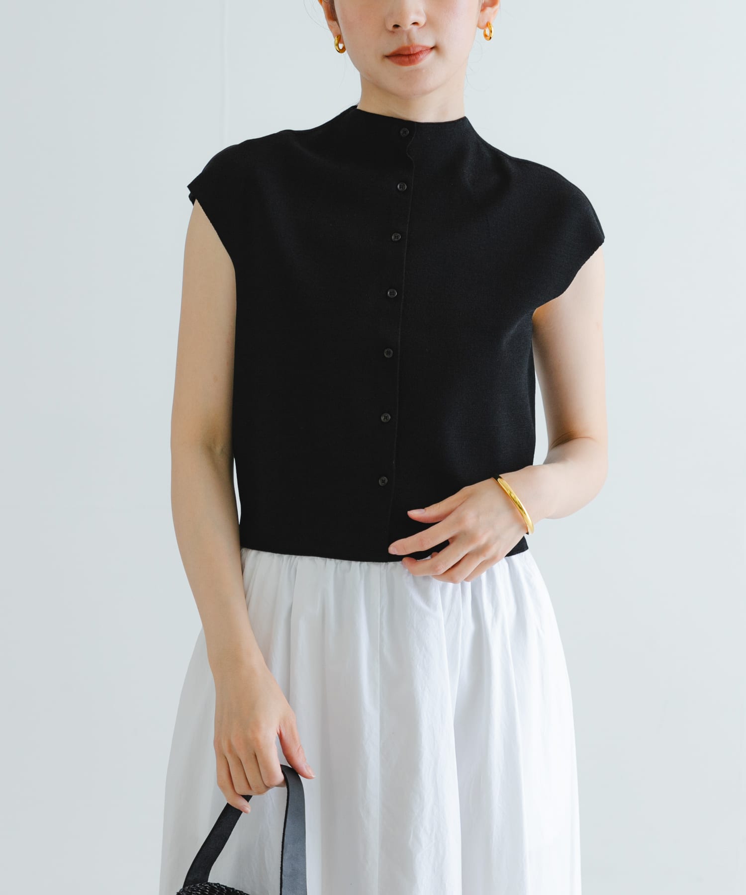 AMOMENTO　WHOLEGARMENT CAP SLEEVE CARDIGAN