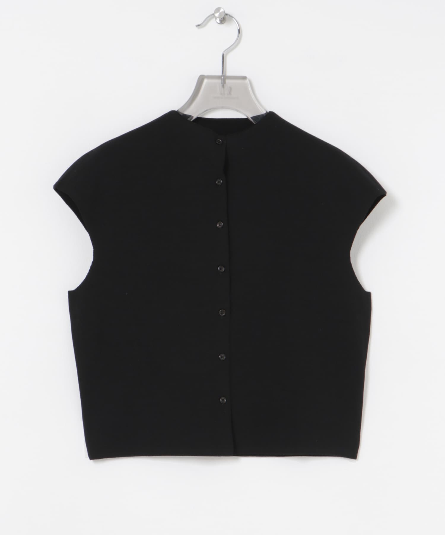 AMOMENTO　WHOLEGARMENT CAP SLEEVE CARDIGAN BLACK 0