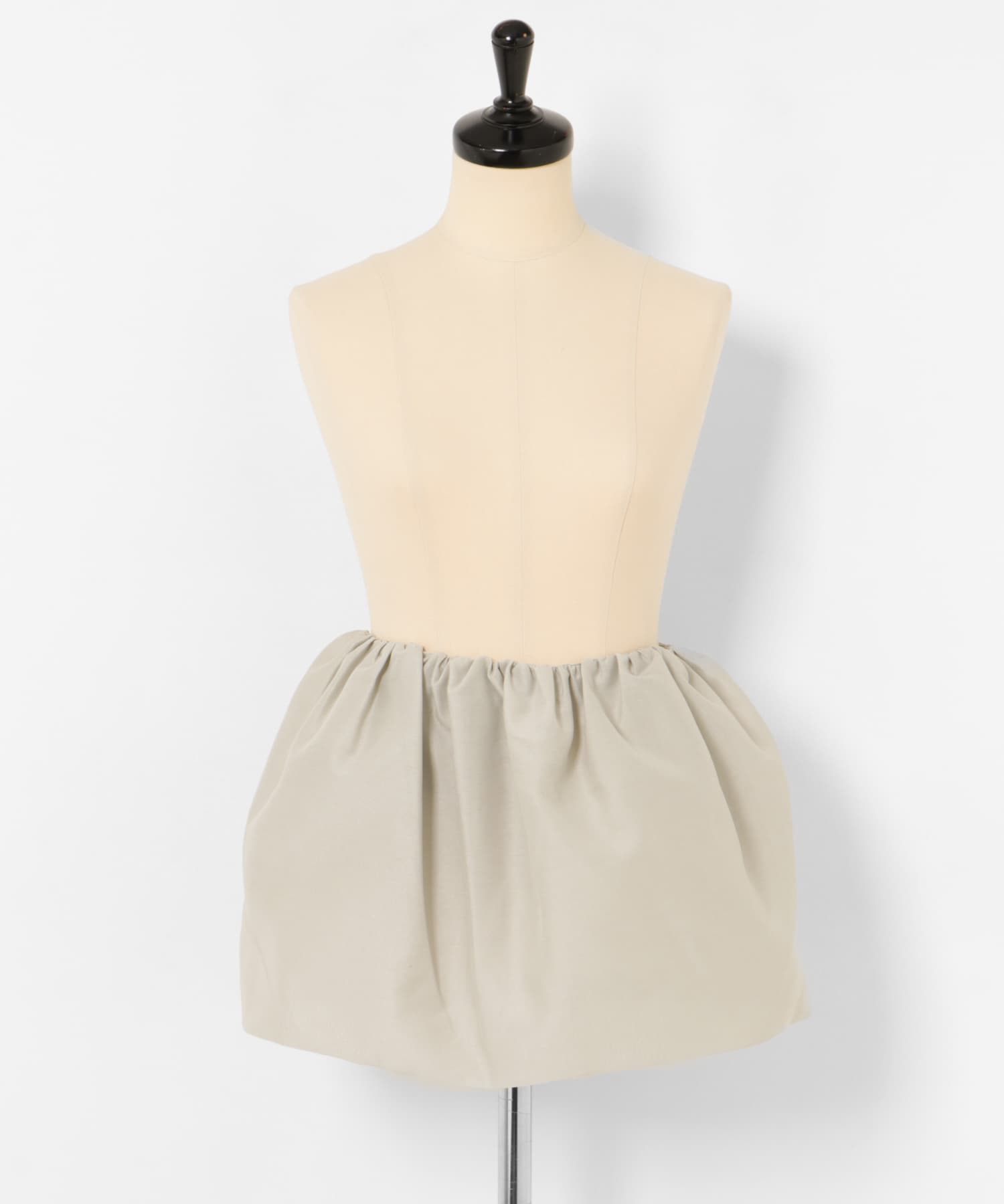 AMOMENTO　SHIRRING ORGANZA BELT SKIRT BEIGE 0