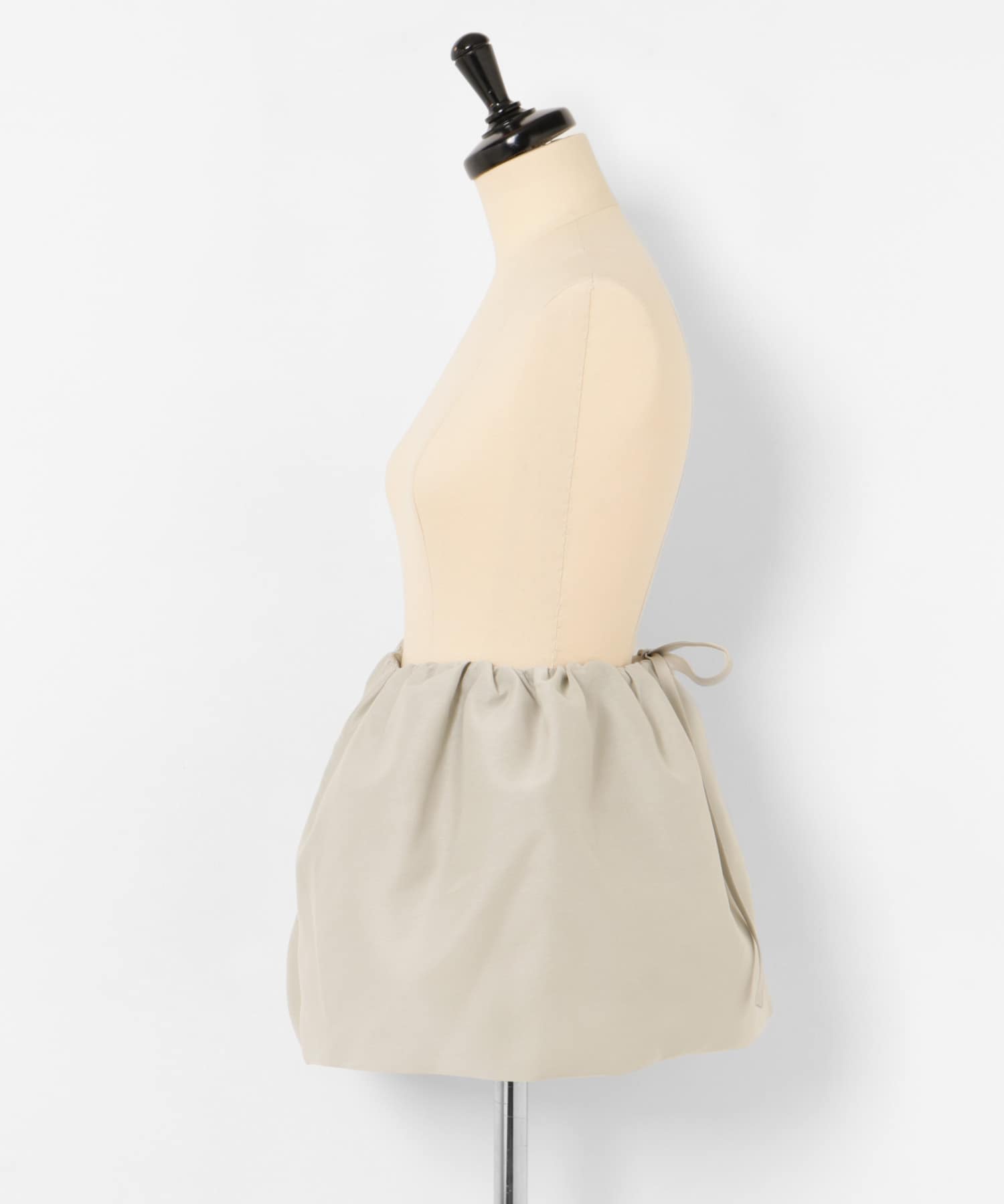 AMOMENTO　SHIRRING ORGANZA BELT SKIRT BEIGE 0