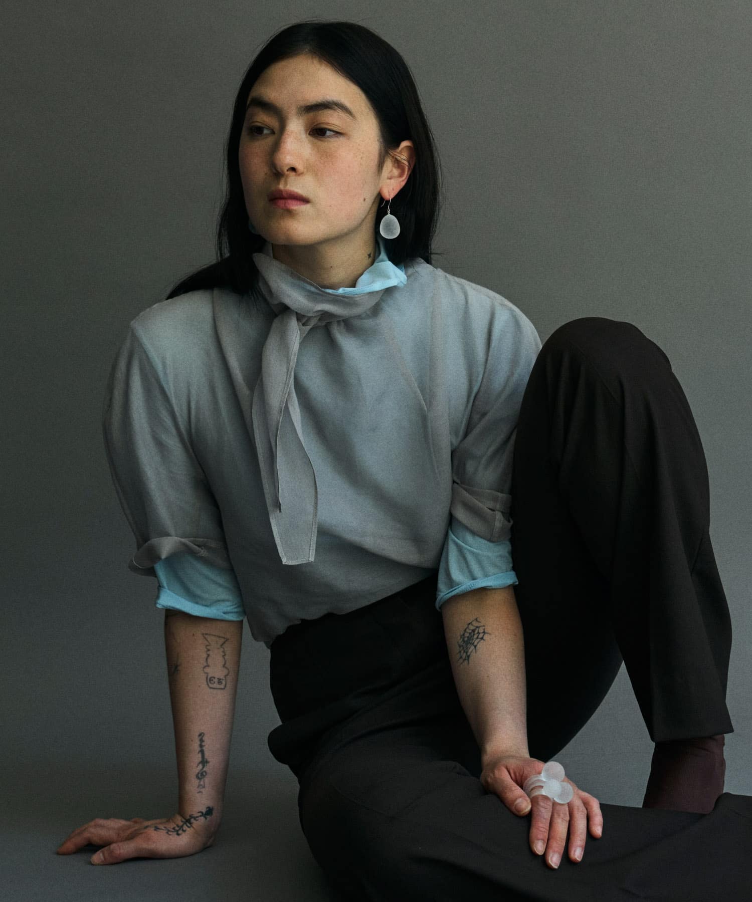 AMOMENTO　KNOTTED COLLAR TOP