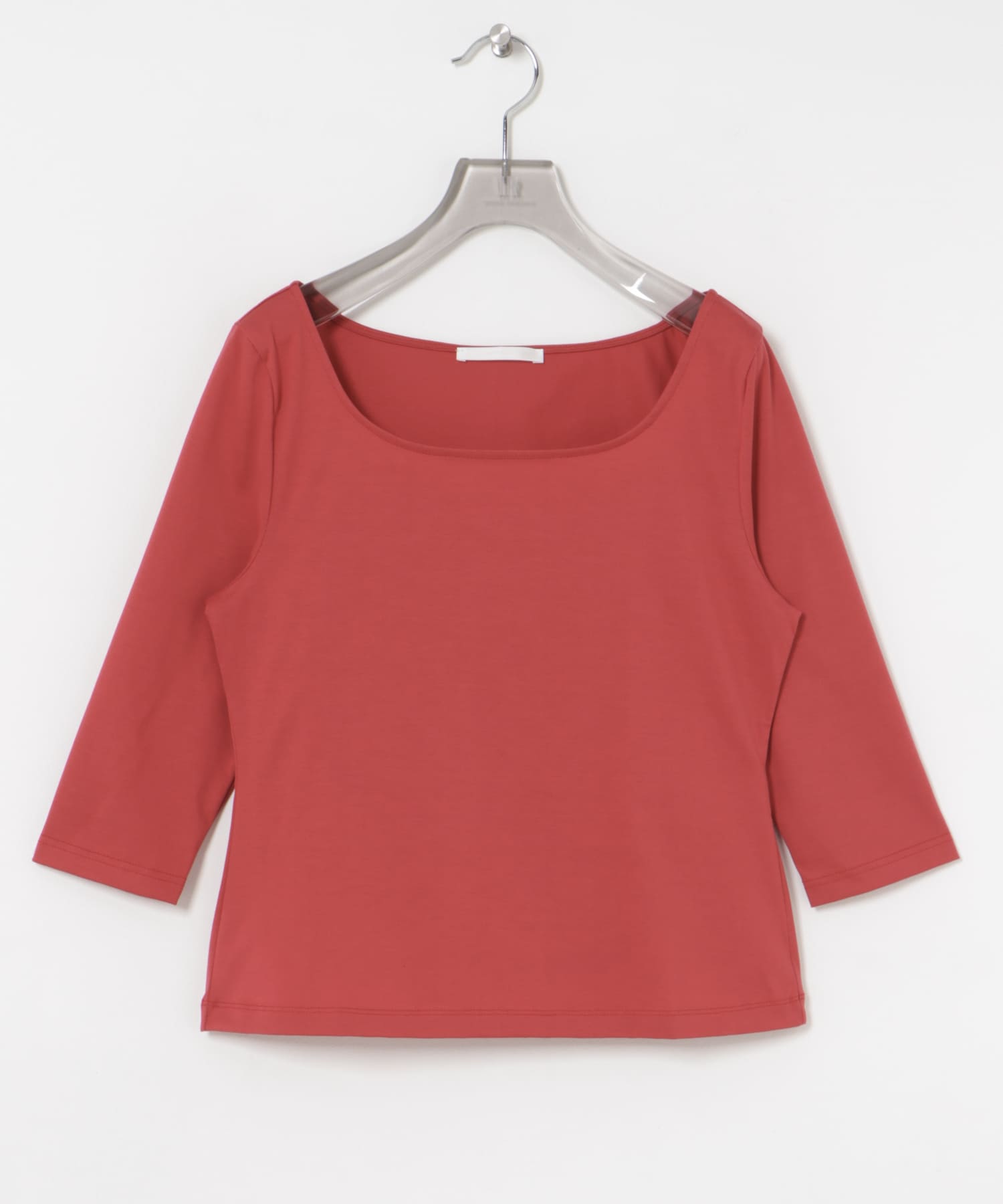 AMOMENTO　SCOOP NECK SHORT SLEEVE T-SHIRTS RED 0