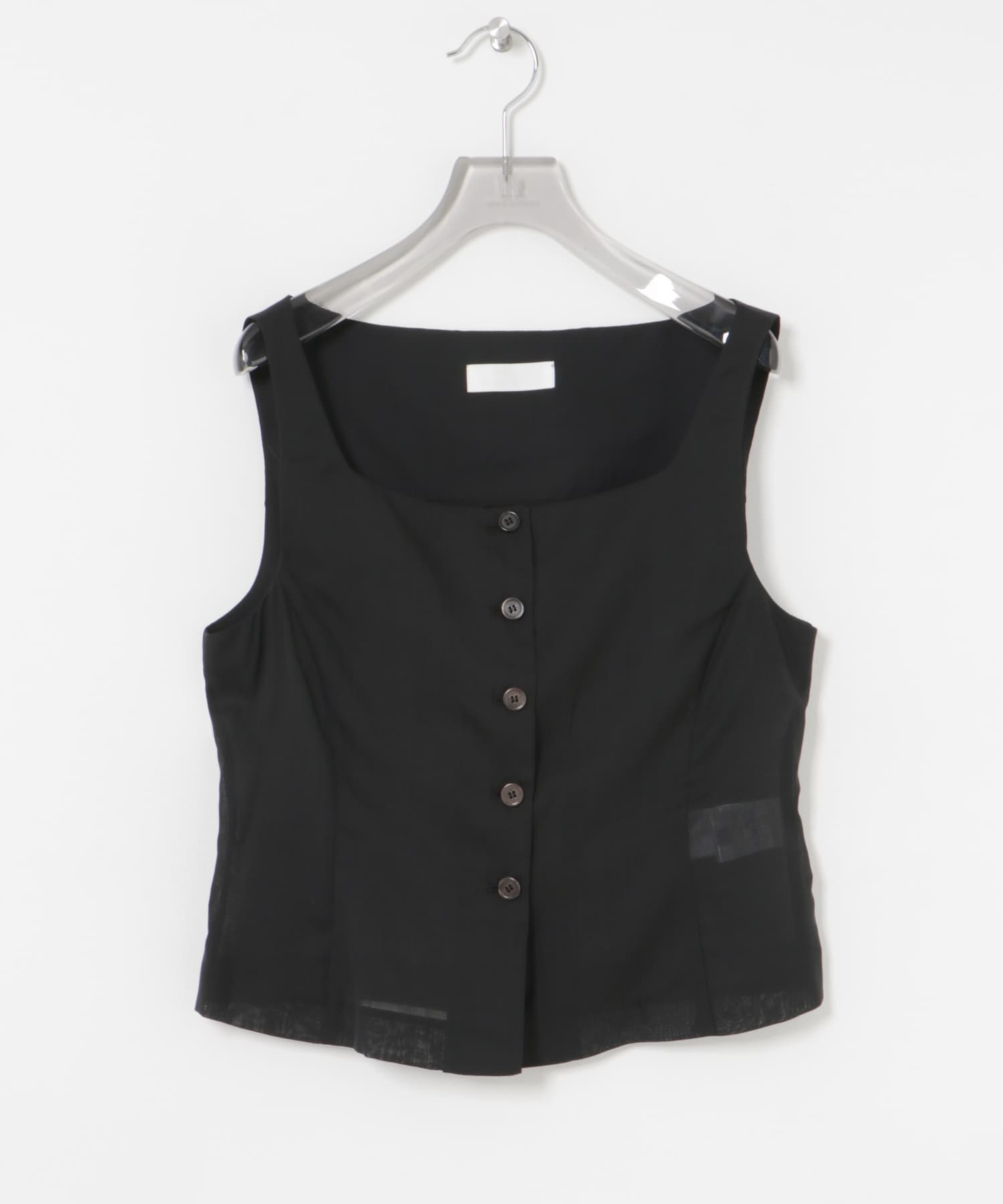 AMOMENTO　SCOOP NECK TWO WAY VEST BLACK 0