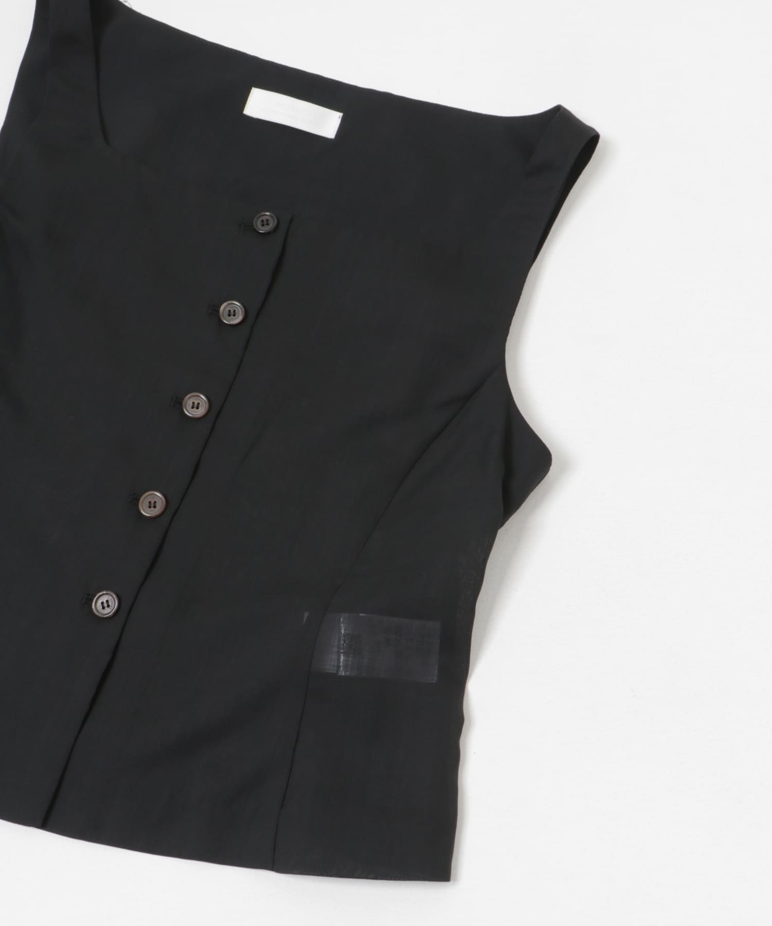 AMOMENTO　SCOOP NECK TWO WAY VEST BLACK 0