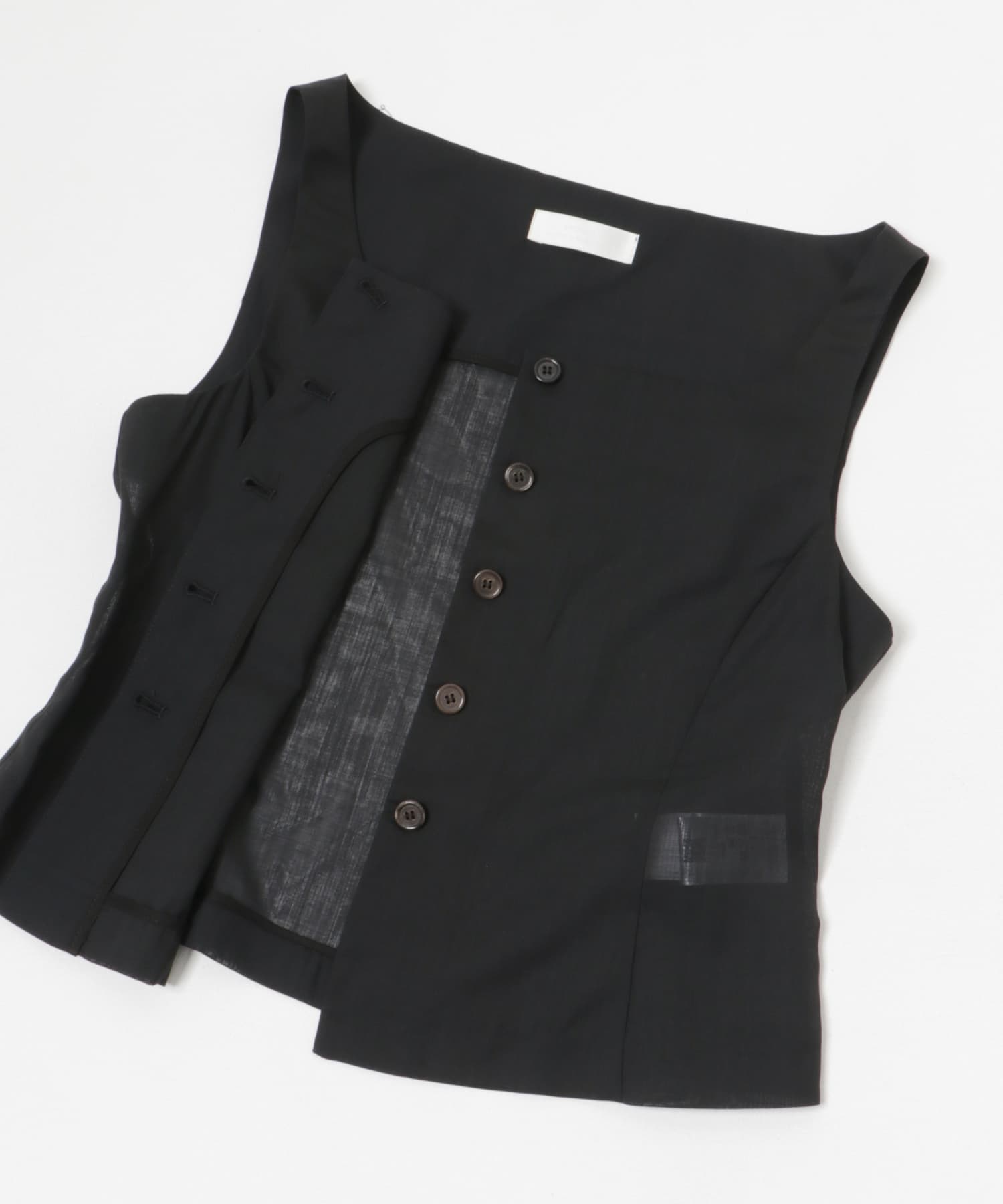 AMOMENTO　SCOOP NECK TWO WAY VEST BLACK 0