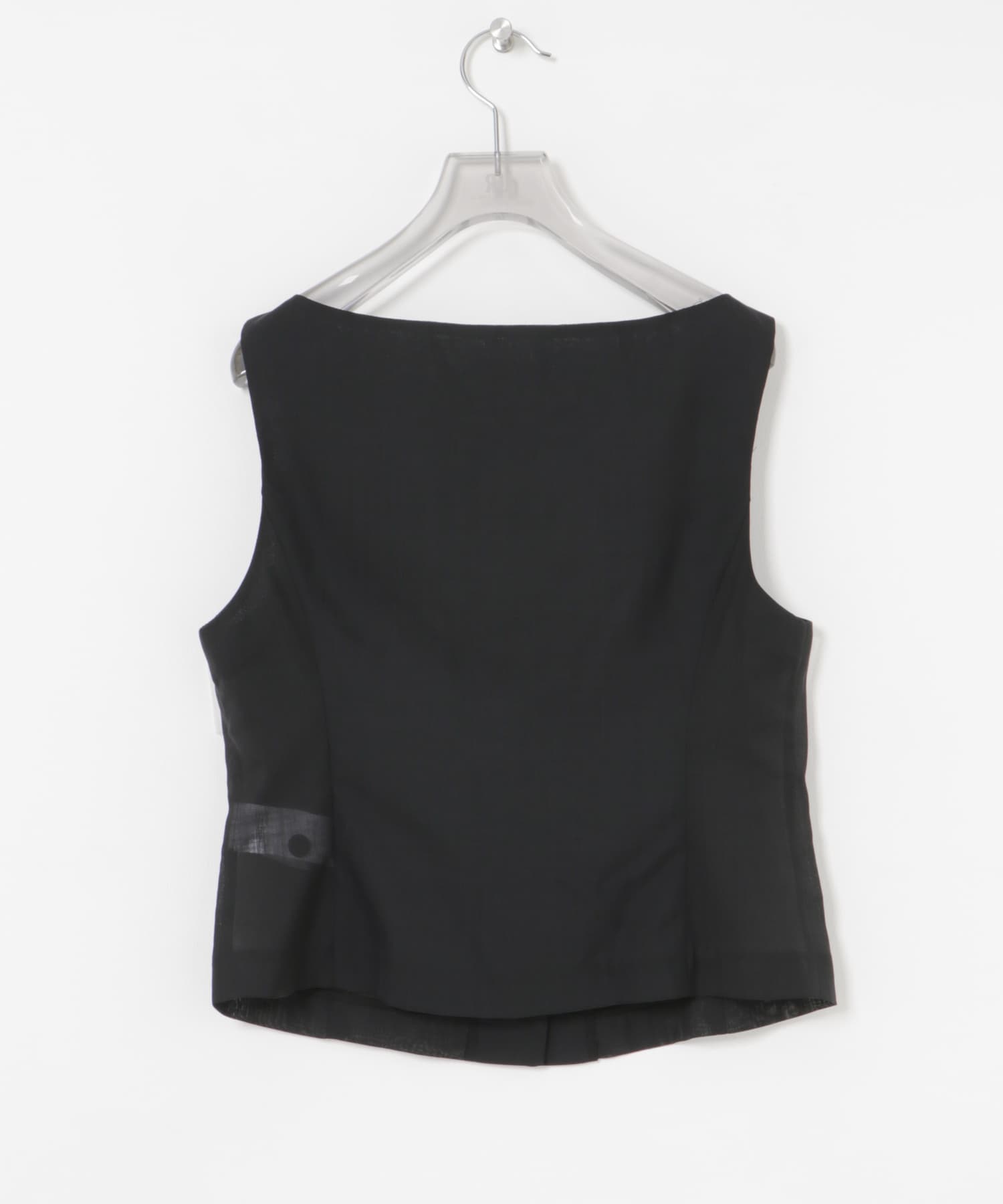 AMOMENTO　SCOOP NECK TWO WAY VEST BLACK 0