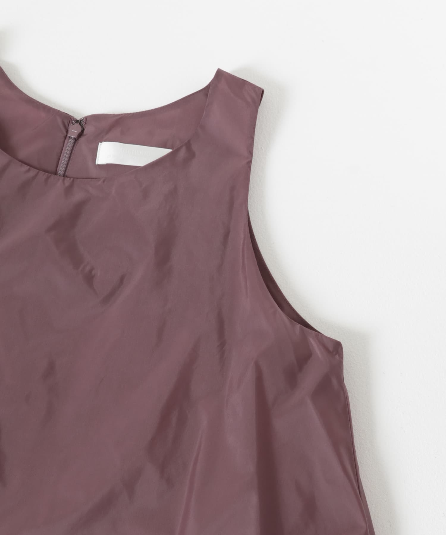 AMOMENTO　NYLON VOLUME MINI DRESS PURPLE 0