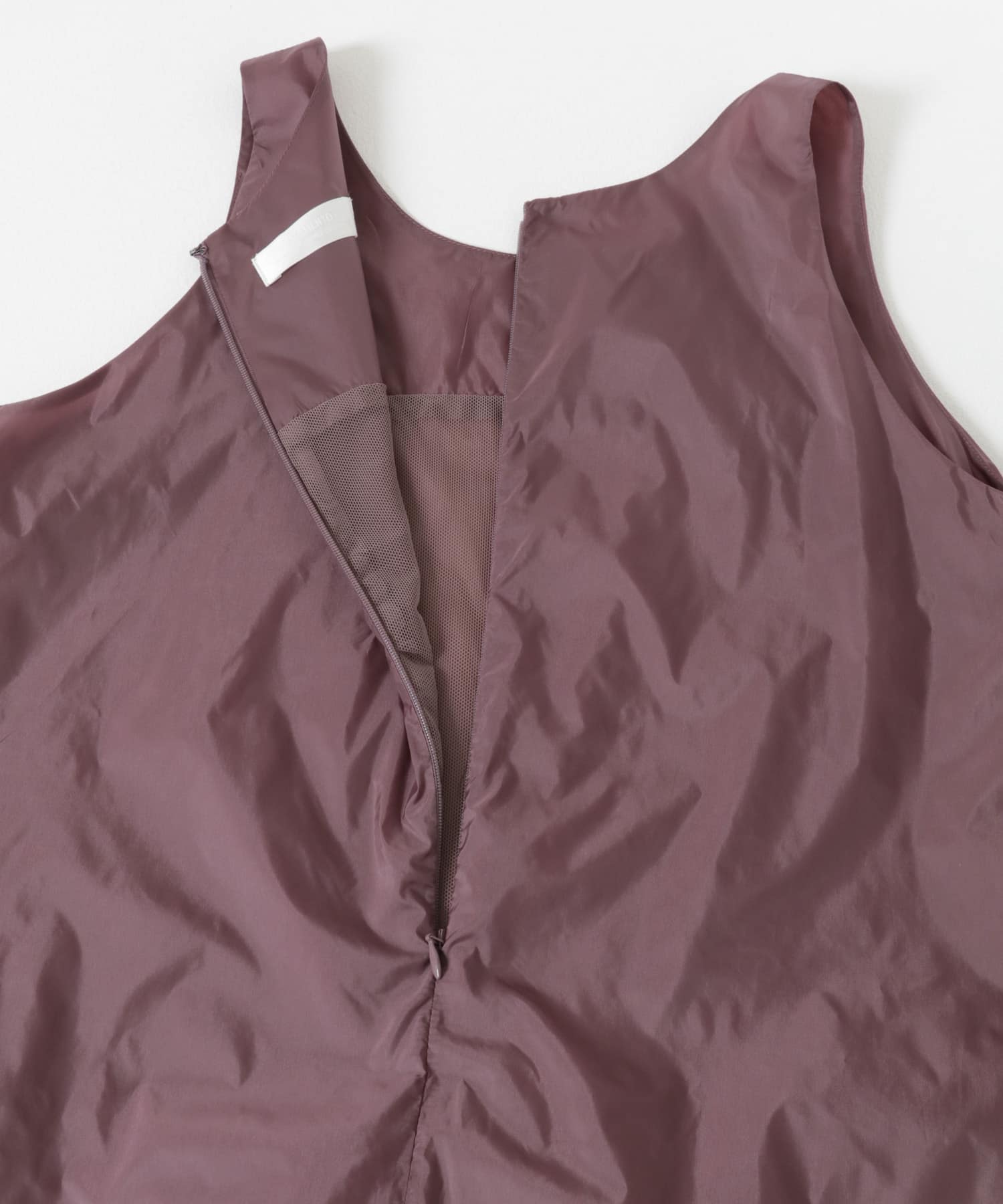 AMOMENTO　NYLON VOLUME MINI DRESS PURPLE 0