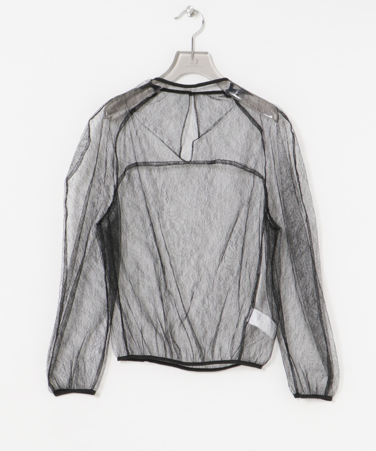 AMOMENTO　SHEER LACE MOCK NECK TOP