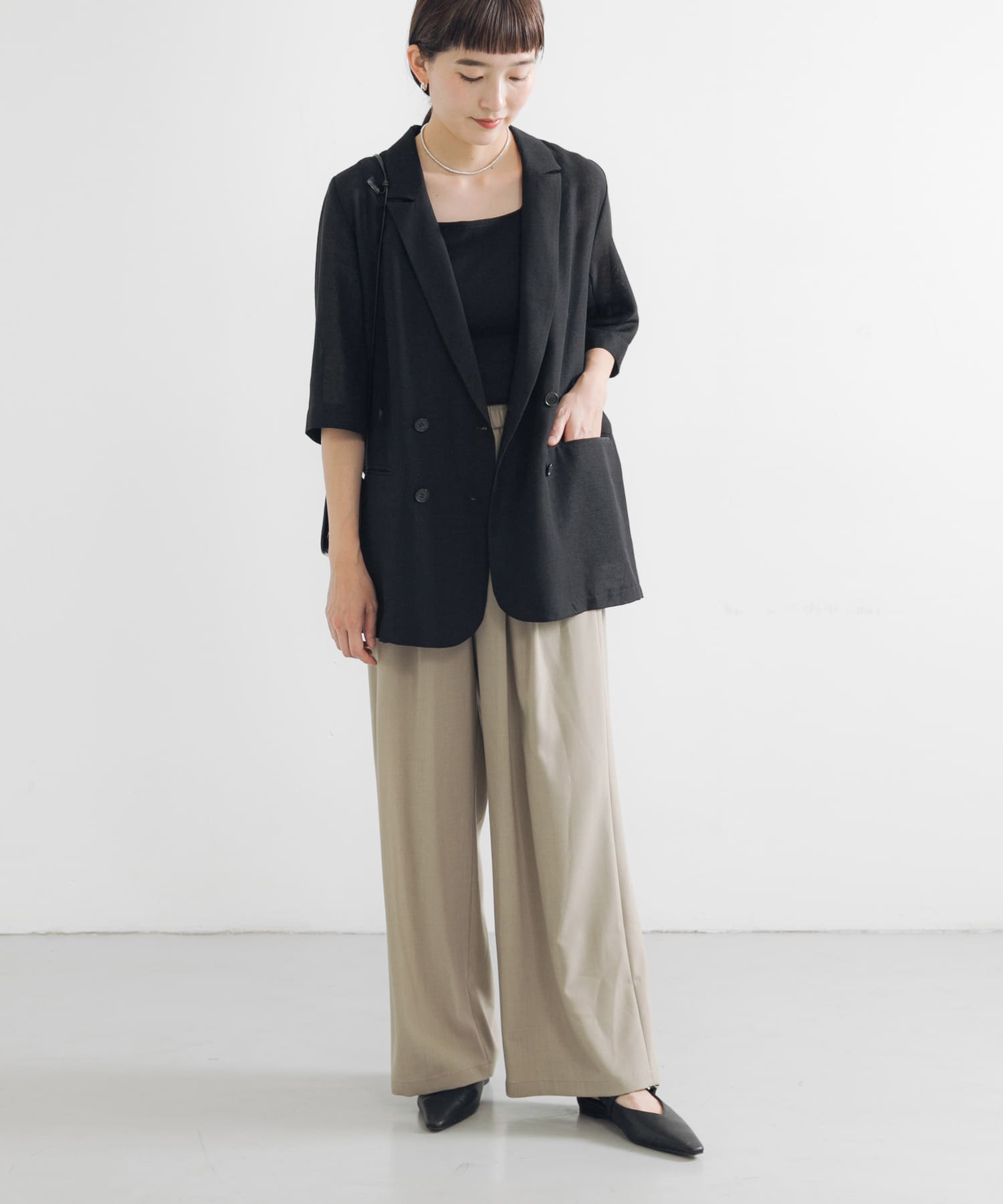 『別注』 MILLIWM×URBANR　Vカットスリングバッグパンプス ブラック 36