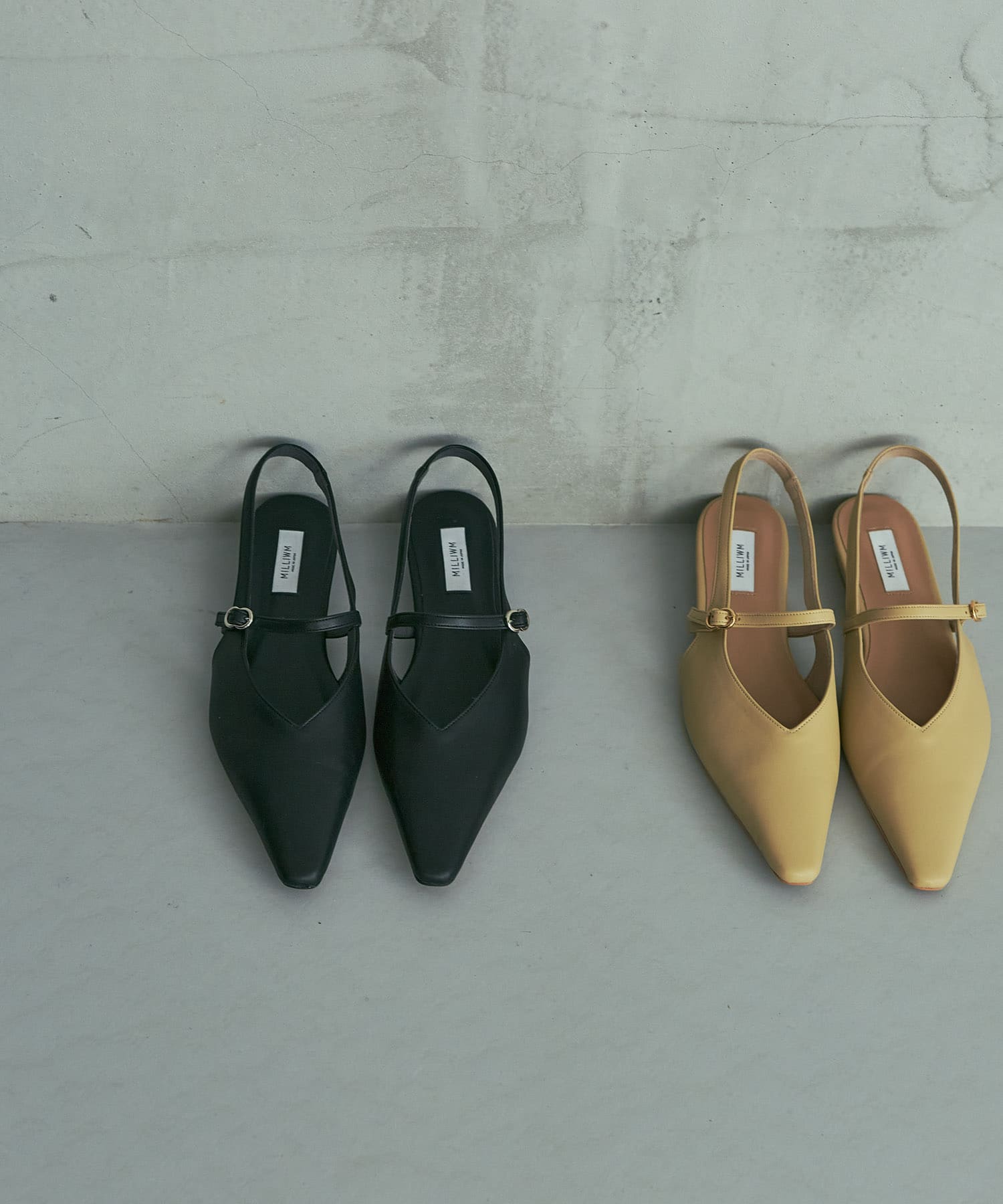 『別注』 MILLIWM×URBANR　Vカットスリングバッグパンプス ブラック 36