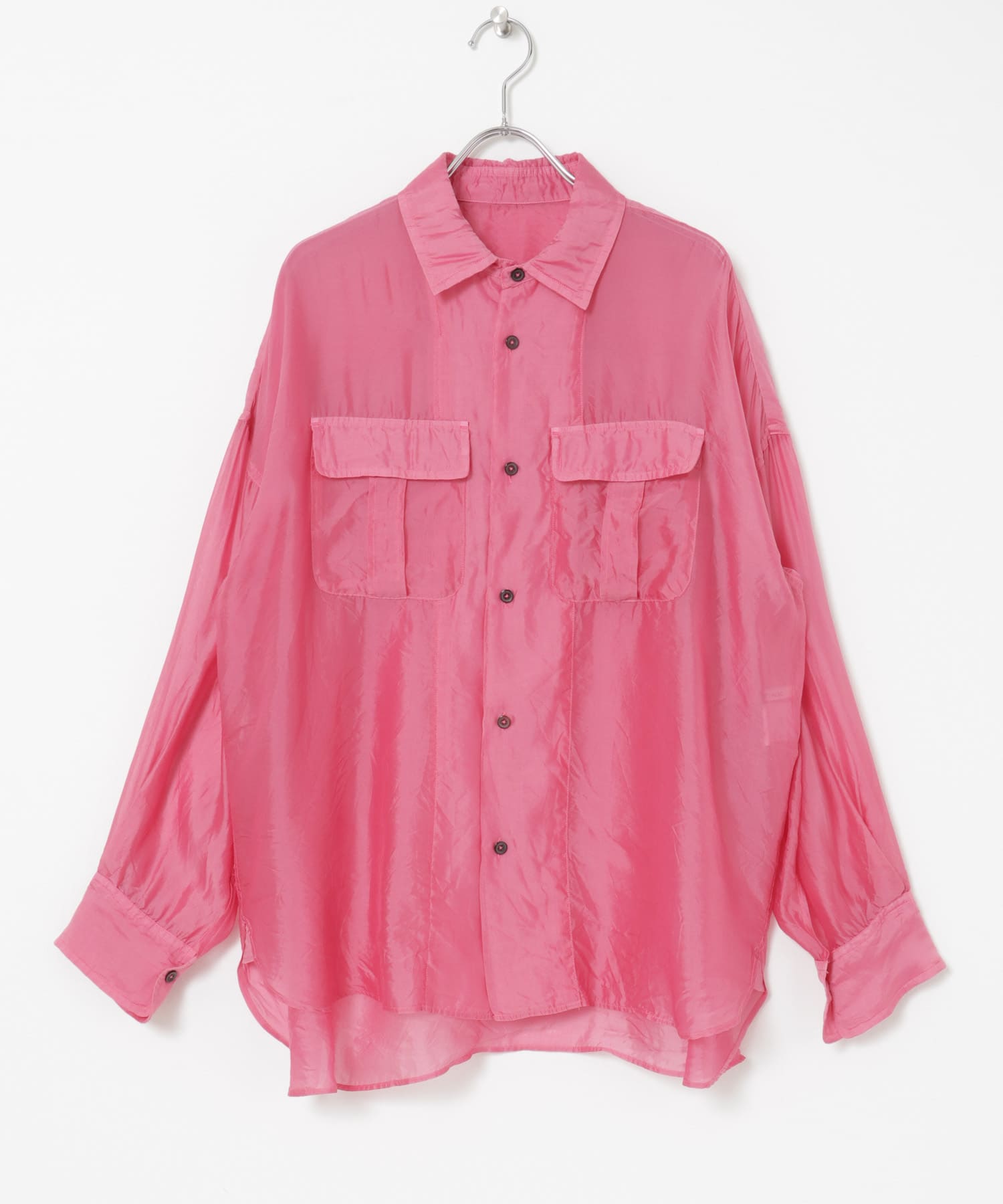 CURRENTAGE　SILK CUPRO WASH SHIRTS ピンク 9