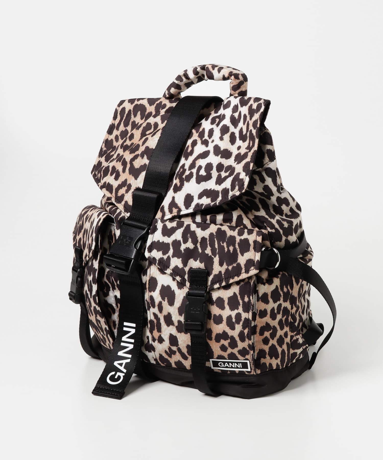 GANNI　Recycled Tech Backpack P Leopard -