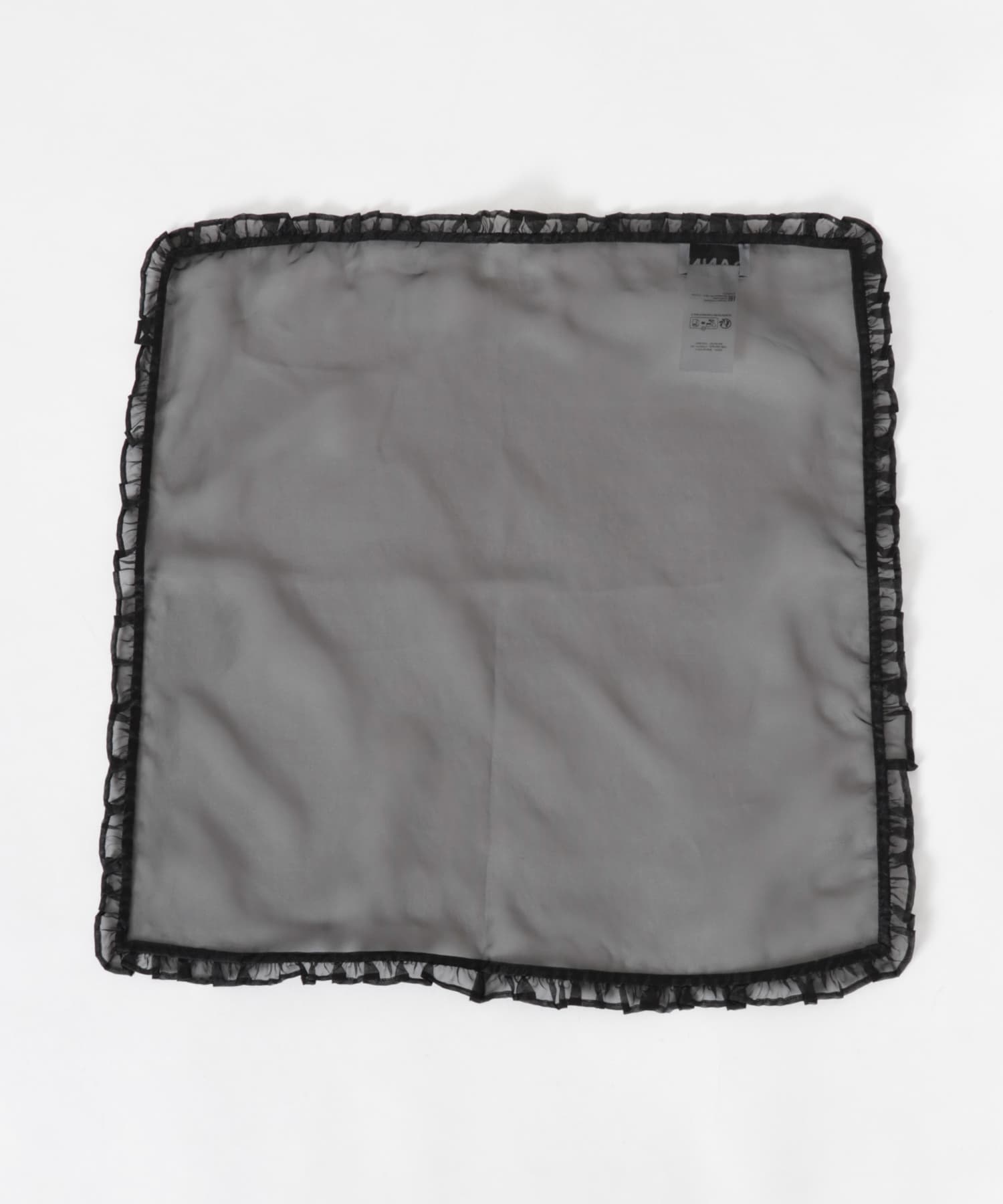 GANNI　Silk Organza Frill Scarf Black -