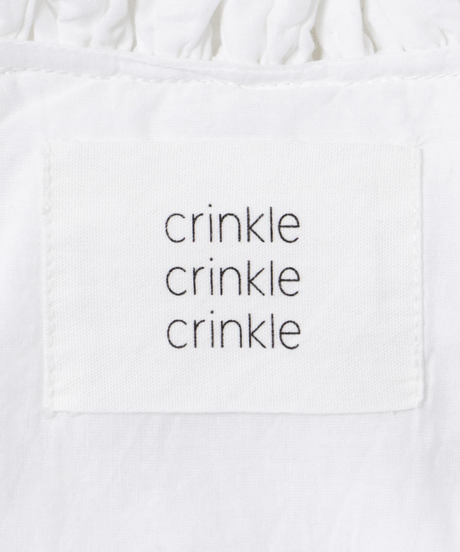 crinkle crinkle crinkle　cotton frill coller shirts WHITE FREE
