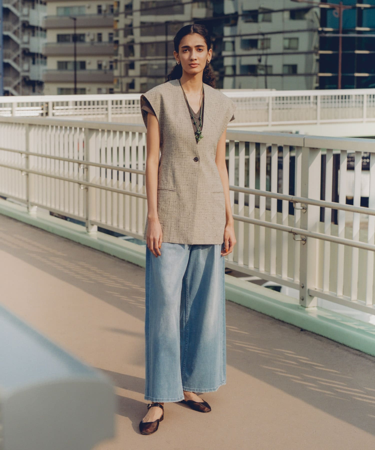 SATORU SASAKI　SLEEVELESS JACKET BEIGE 2