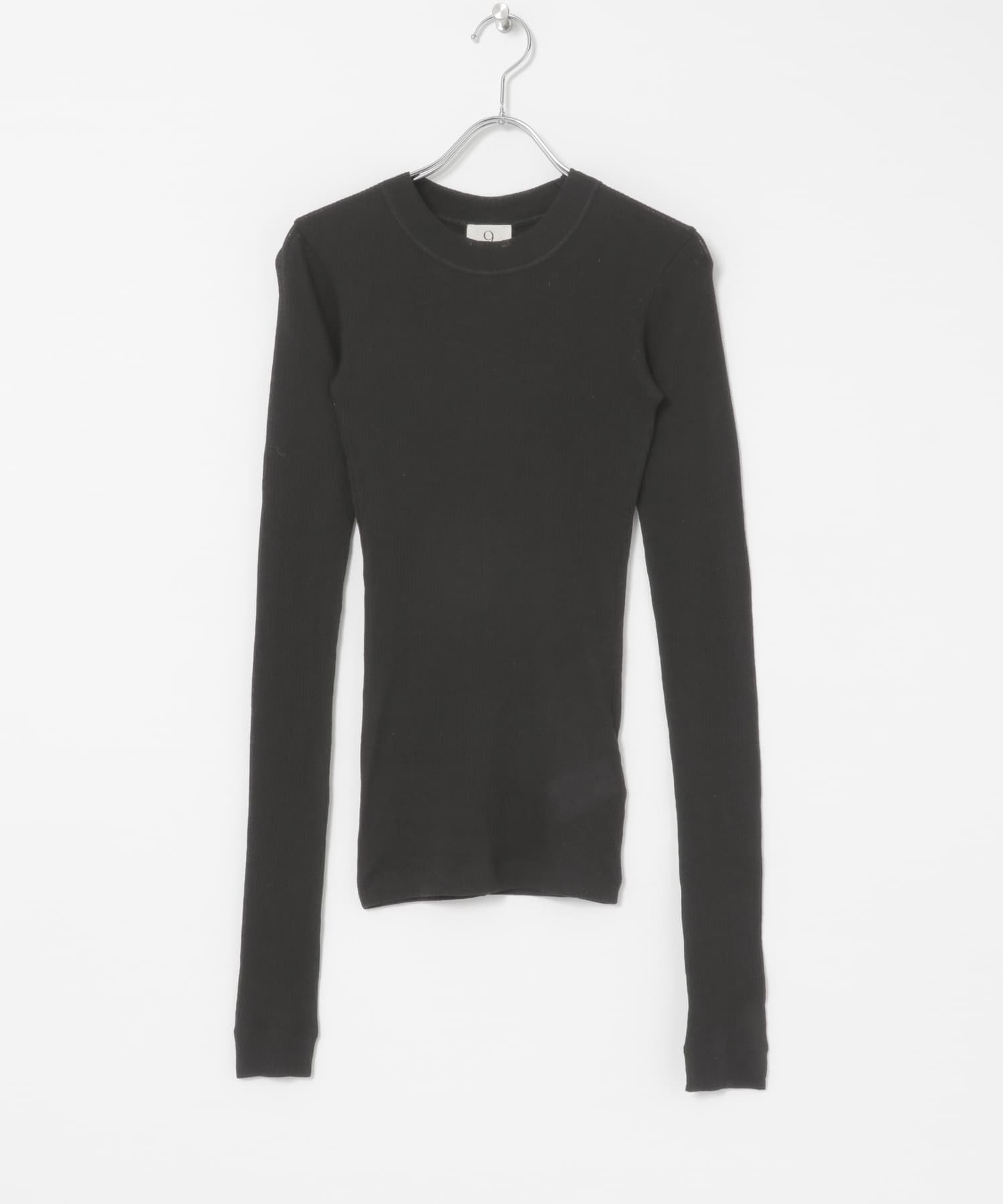 NINETY PERCENT　ANIS RIB TOP BLACK S