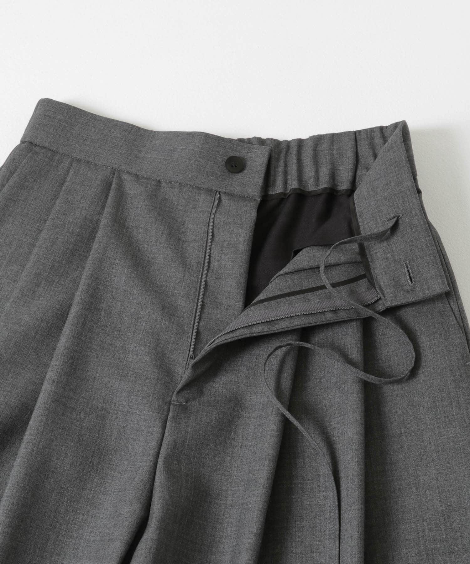 ATON　WOOL TROPICAL WIDE PANTS TOP GRAY 1