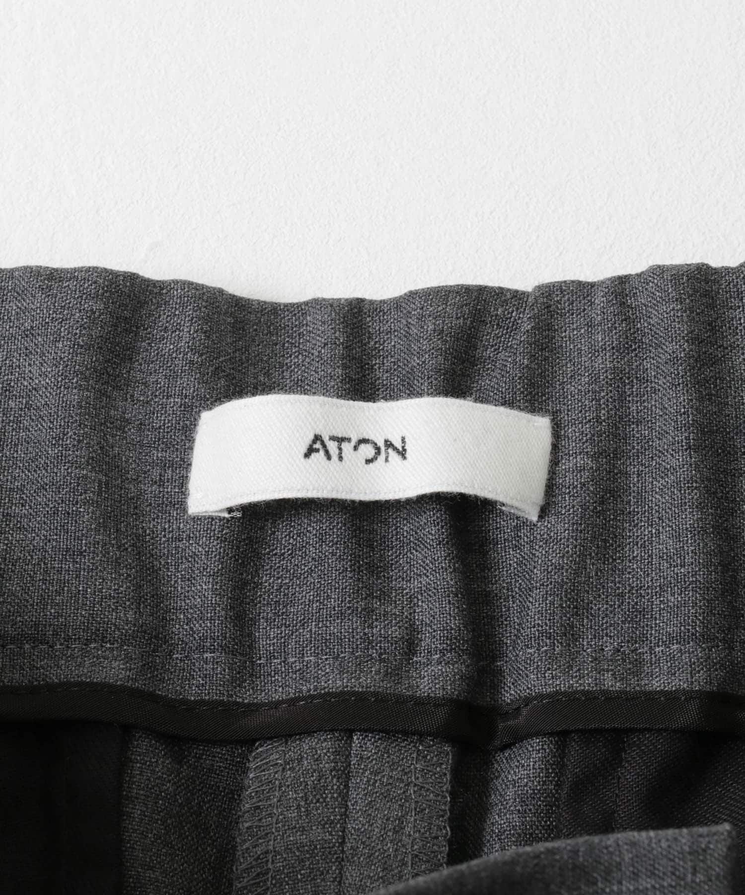 ATON　WOOL TROPICAL WIDE PANTS TOP GRAY 1