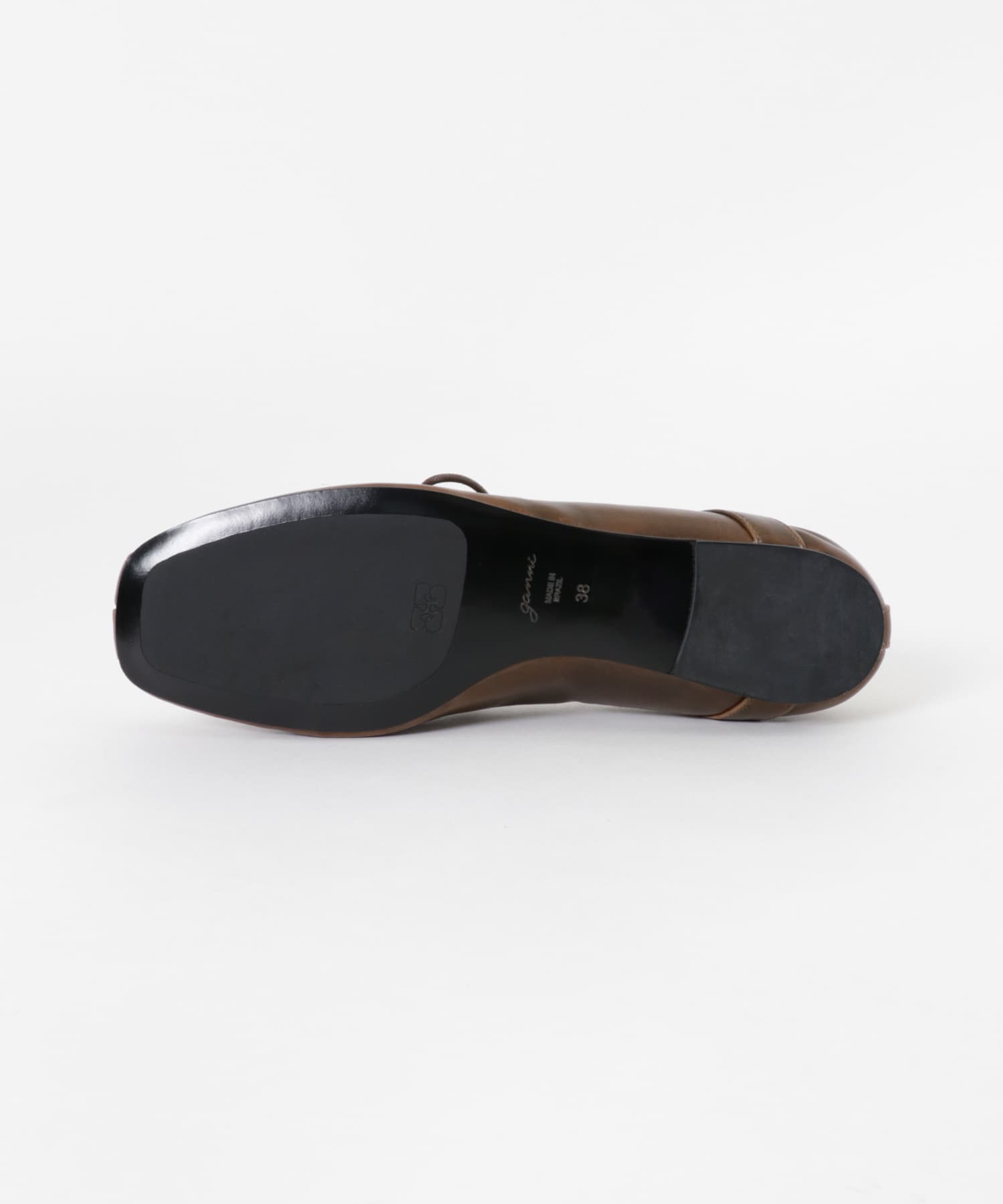 GANNI　Eyelets Lace Up Ballerina DarkOlive 36