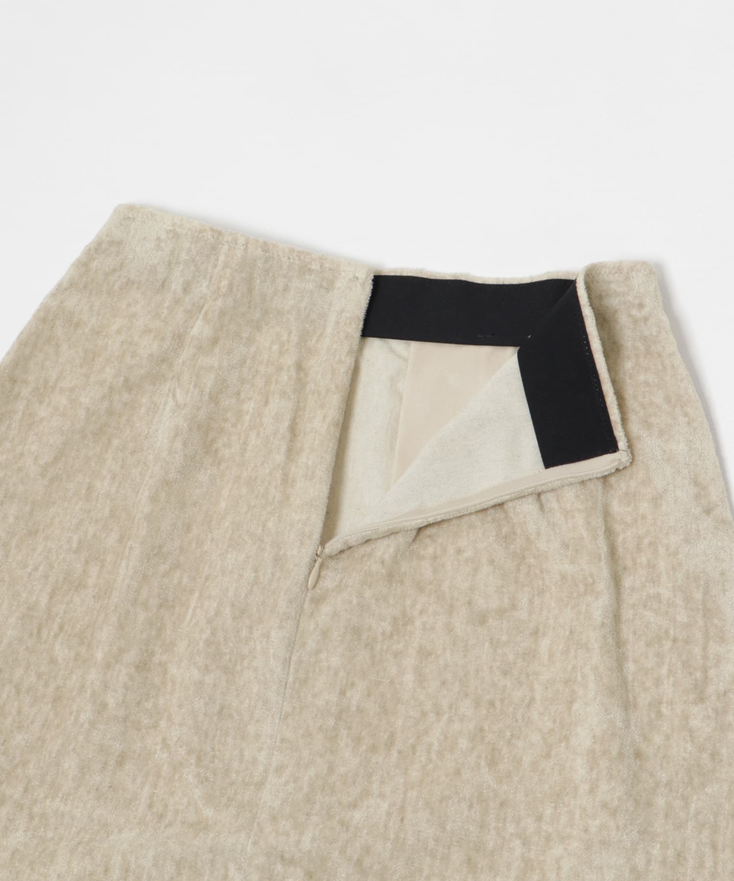 ATON　LINEN VELVET SIDE SLIT SKIRT RAW LINEN 1