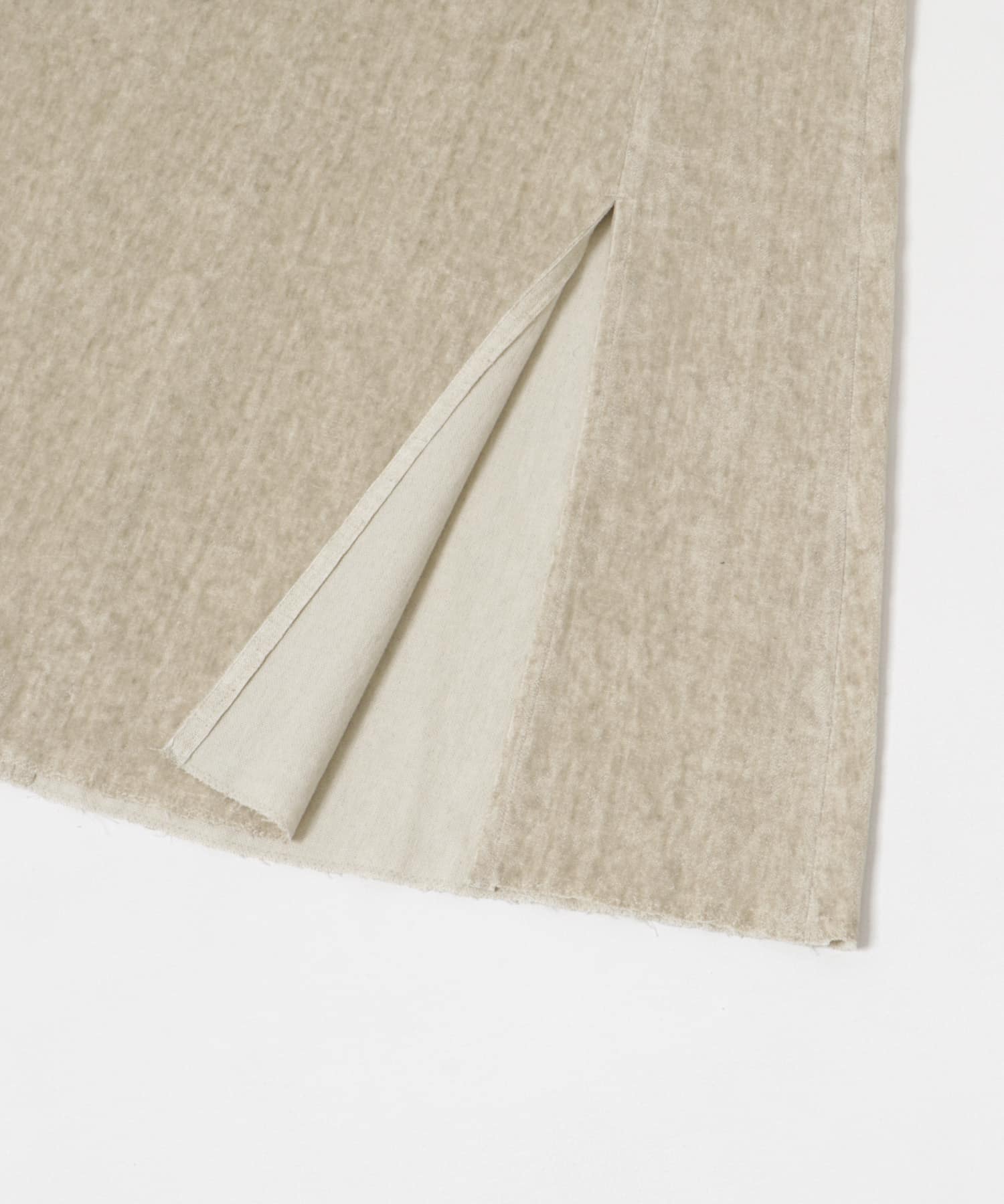 ATON　LINEN VELVET SIDE SLIT SKIRT RAW LINEN 1