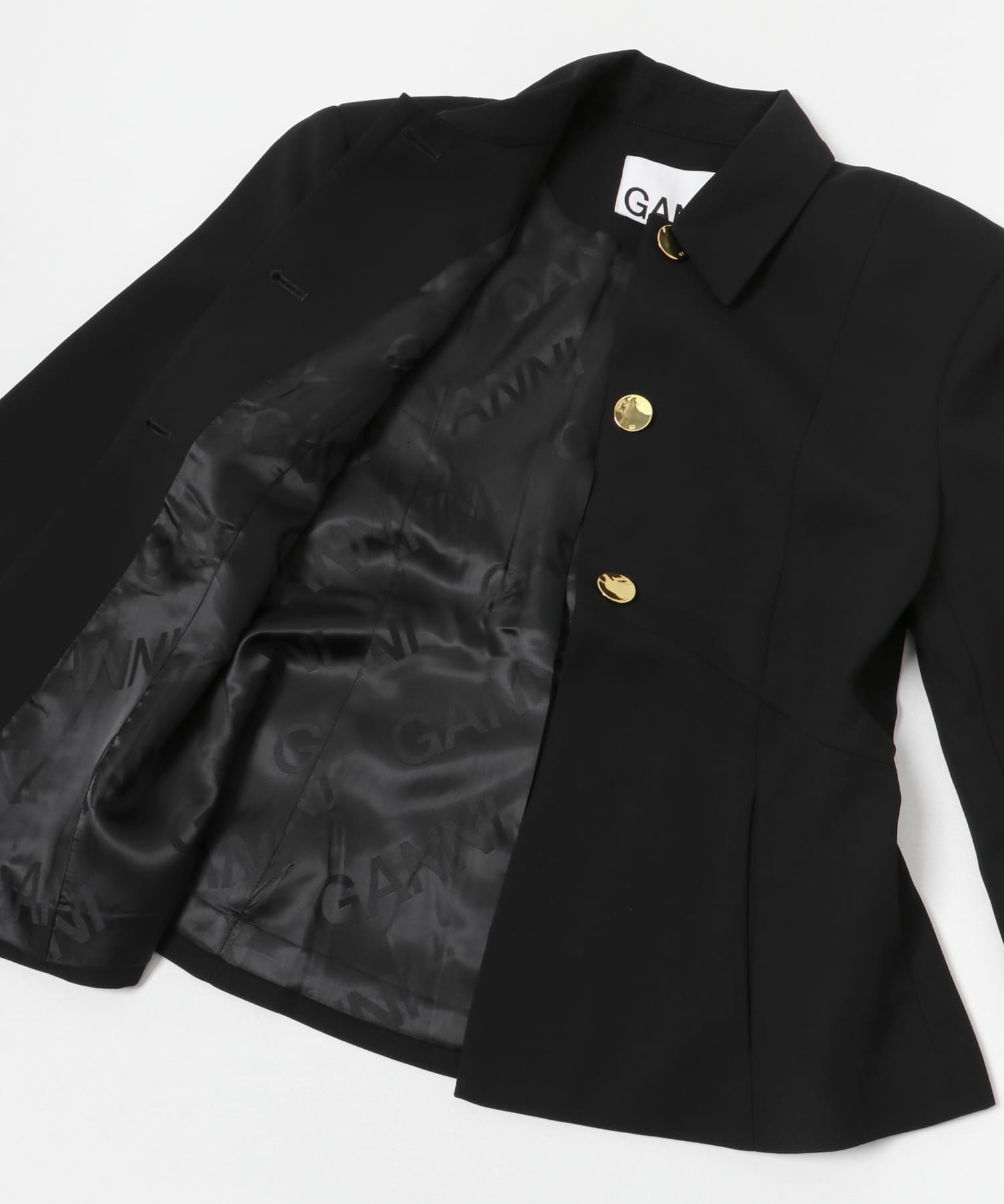 GANNI　Light Twill SuitingBlazer Black 36