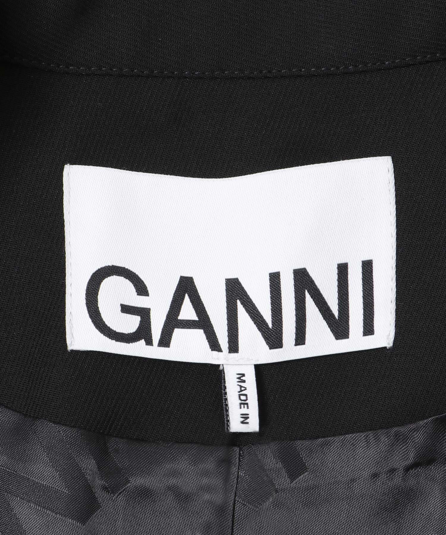 GANNI　Light Twill SuitingBlazer Black 36
