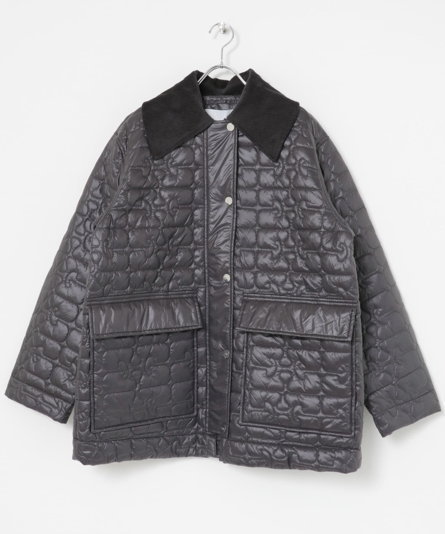 GANNI　Shiny Quilt Midi Jacket