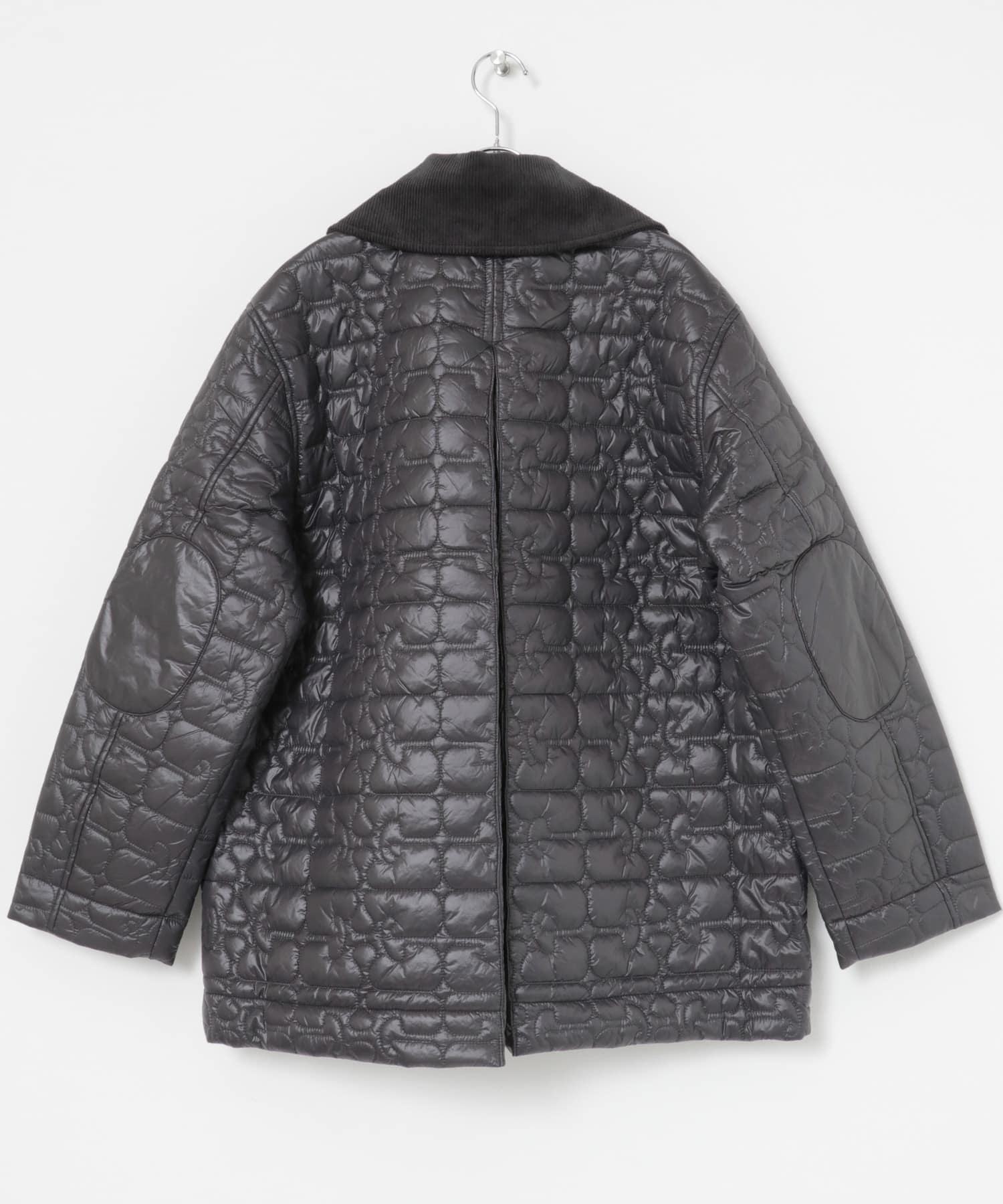 GANNI　Shiny Quilt Midi Jacket Phantom S/M