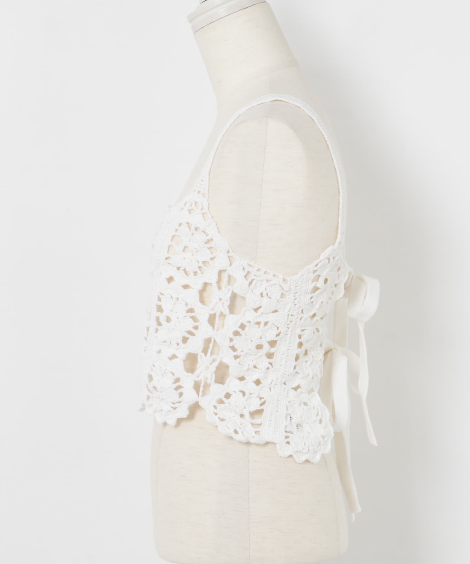 CURRENTAGE　CROCHET KNIT CAMISOLE ホワイト 9